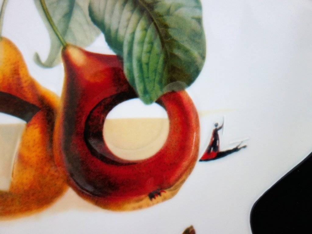 Salvador DALI (after)
Flordali : Hole Fruits with Rhinoceros

Tall porcelain dish
Enterley handcrafted in Royal Limoges workshop (master porcelain designer since 1798) ; Black finish.
Signed in the pattern
Limited edition of 1000 numbered