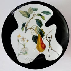 Flordali : Don Quichotte Pear - Porcelain dish (black finish)