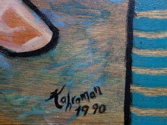 Nudo con codice postale - Dipinto originale su tavola - Firmato con la mano