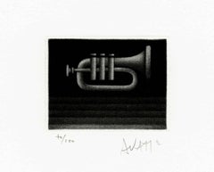 Music : the Trumpet - Original handsigned black-manner etching - 100 copies