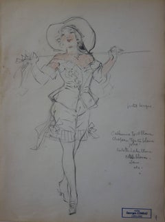 Moulin Rouge Dancer - Pencil drawing - circa 1916