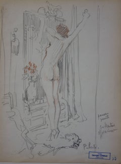 Morning toilet - Pencil drawing - circa 1914