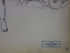 Cochero del siglo XIX - Dibujo a tinta - 1916