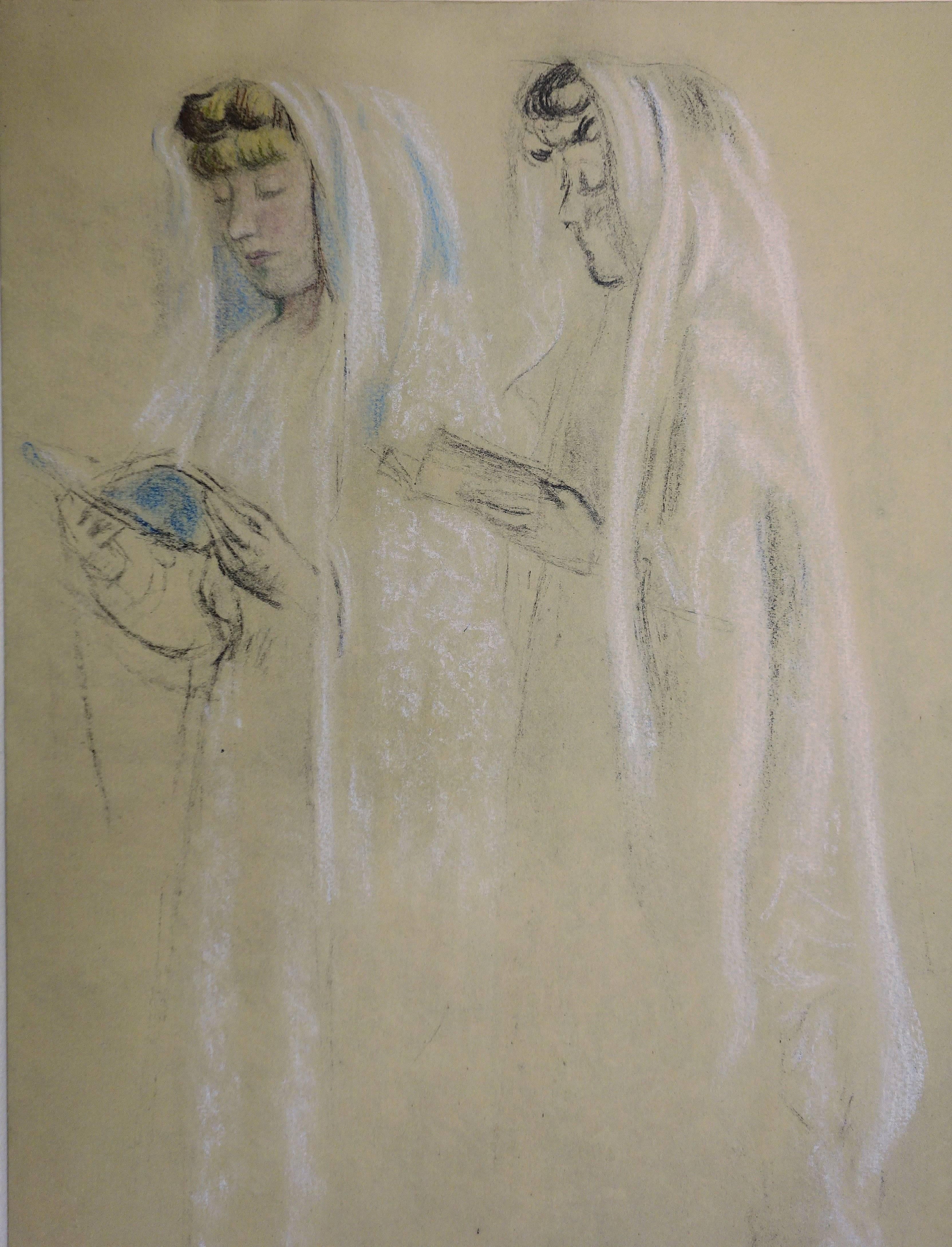 The Communicants - Original lithograph - Print by Maurice Denis