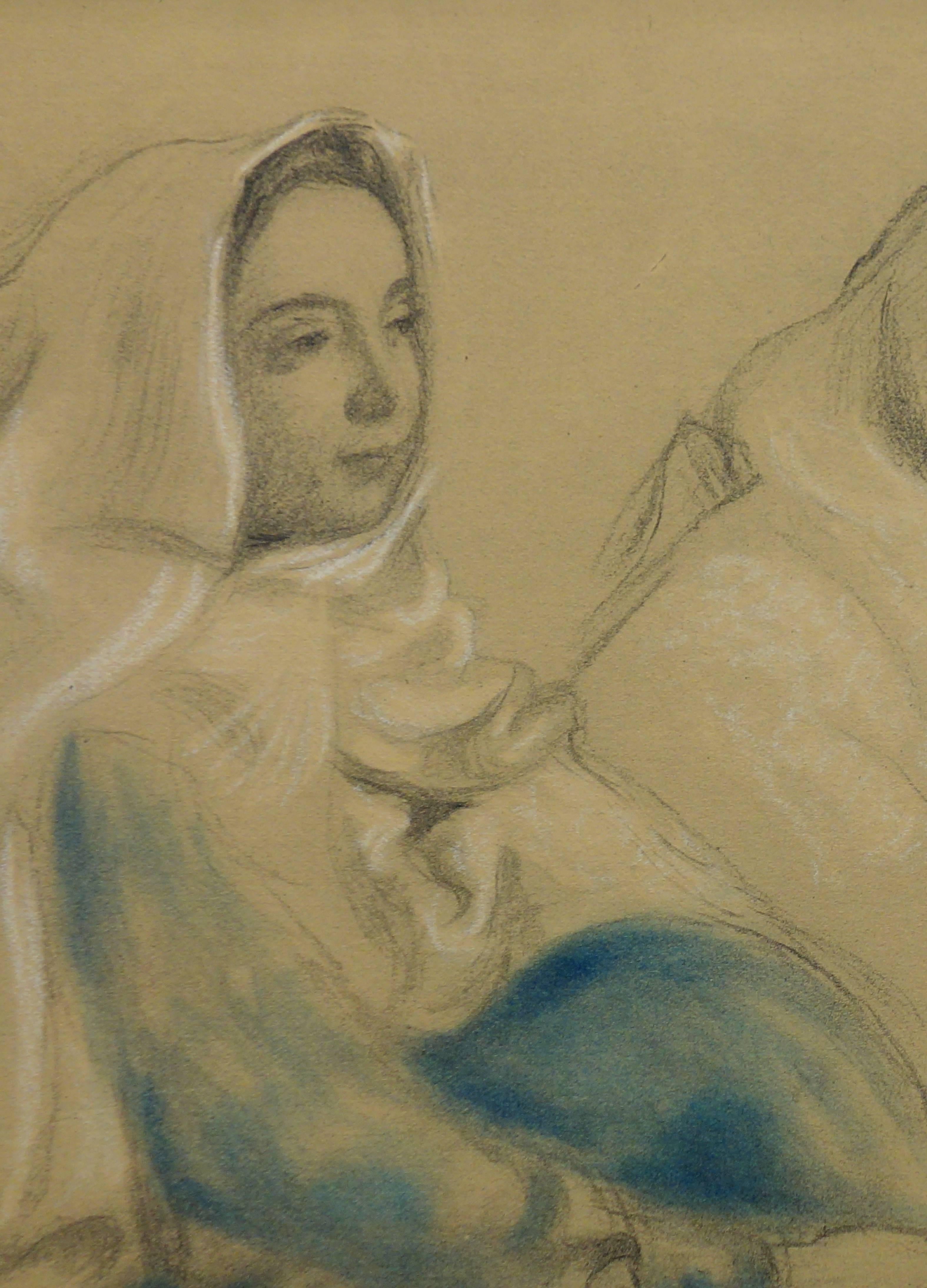 Drei ruhende Frauen – Original Lithographie (Realismus), Print, von Maurice Denis