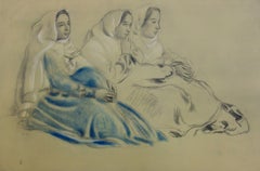 Three Resting Women - Original lithograph