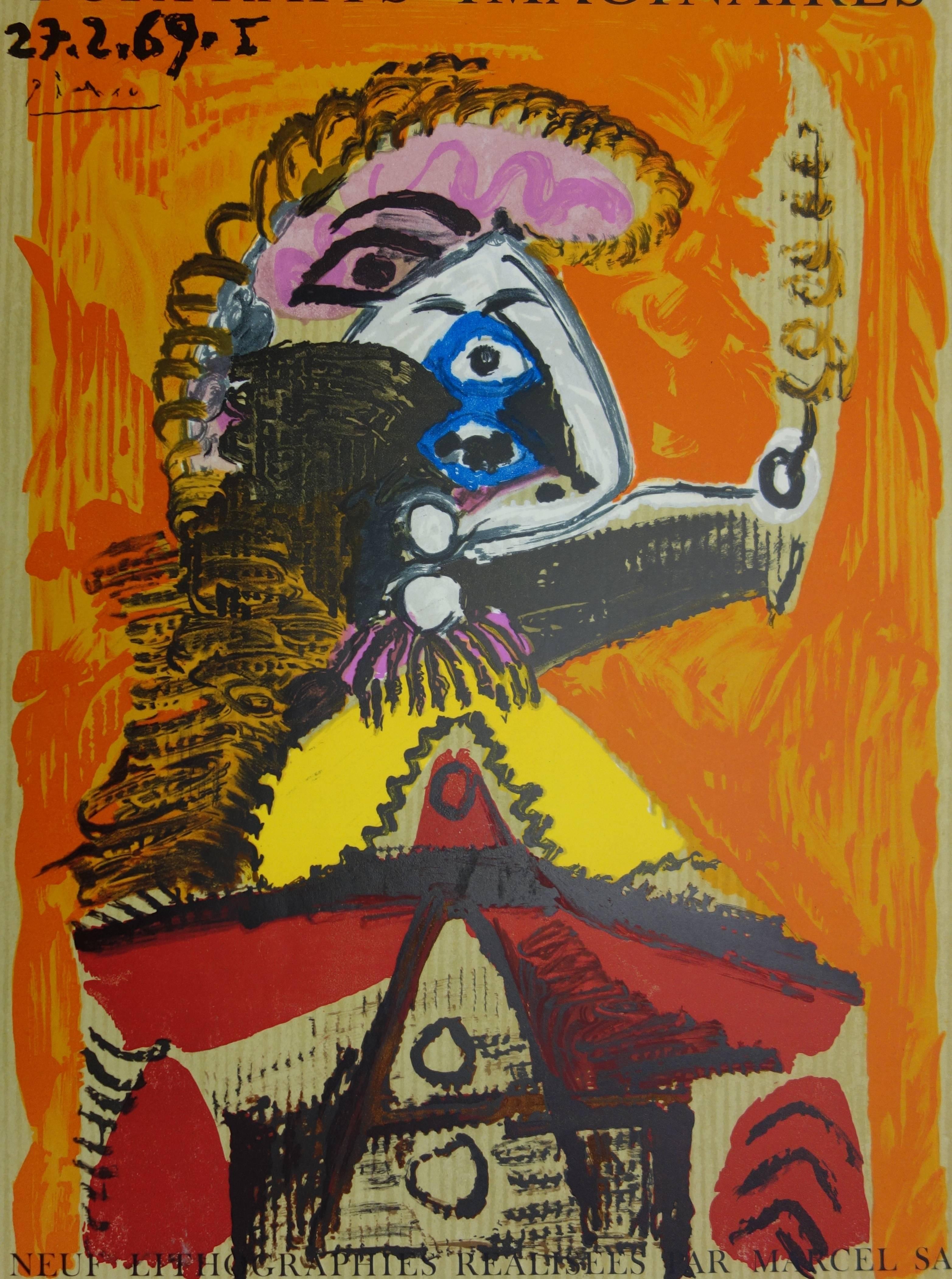 Imaginary Portraits : Man with a Sword -  Lithograph - 1970 - Cubist Print by (after) Pablo Picasso