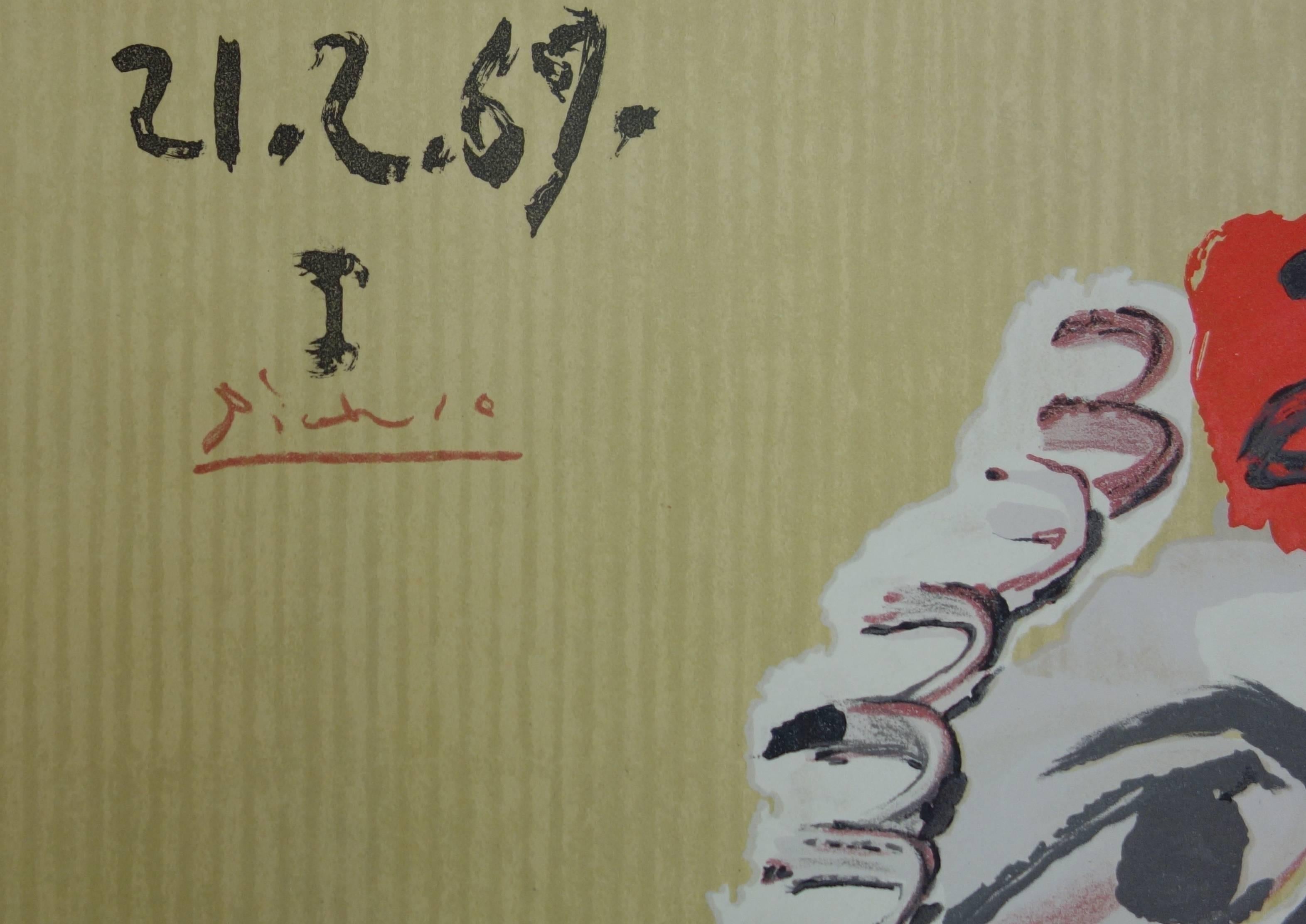 Ritratti immaginari : Uomo elegante - Litografia - 1971 - Print di (after) Pablo Picasso