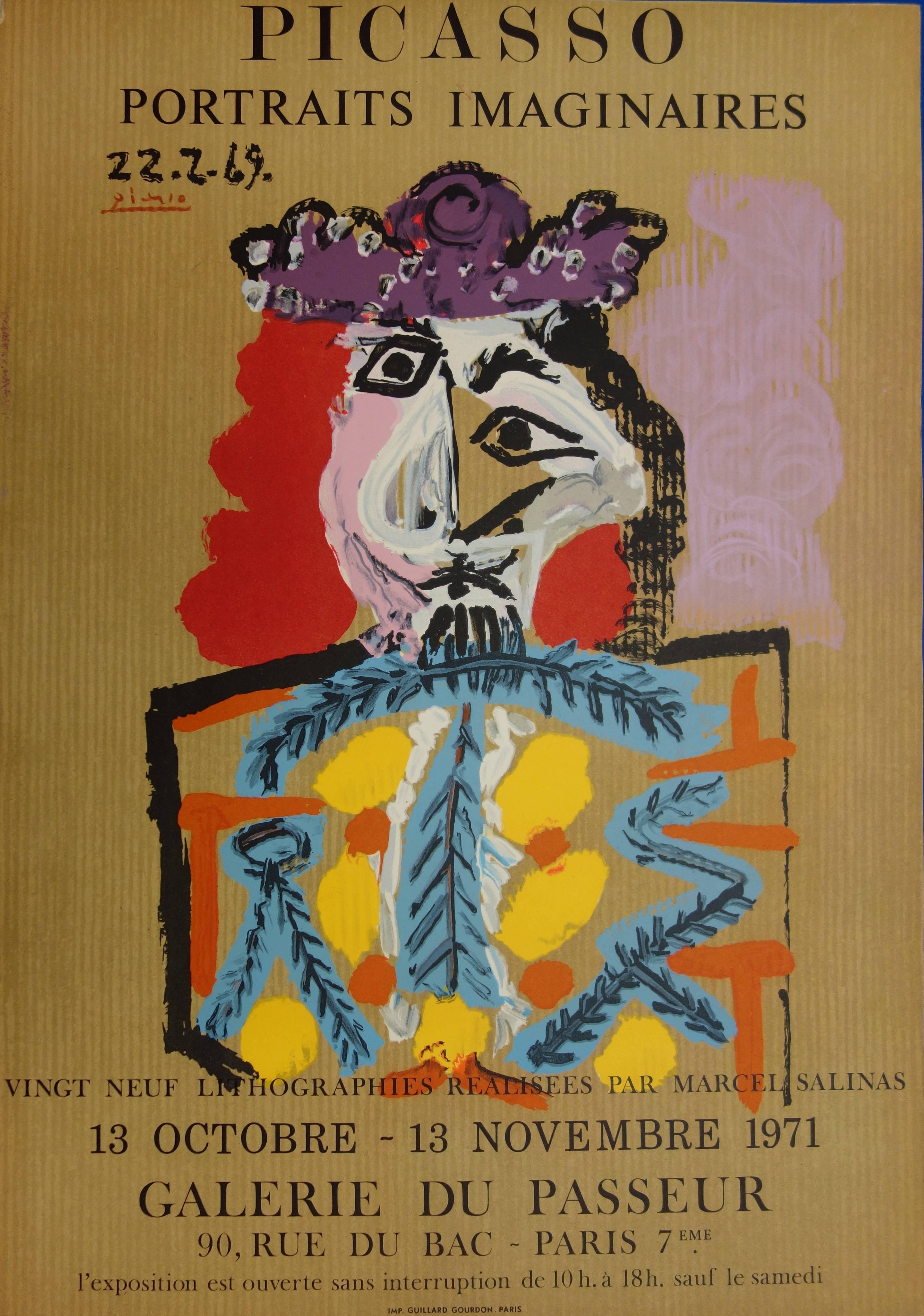 Portrait Print (after) Pablo Picasso - Portraits imaginaires : Torero - Lithographie - 1971