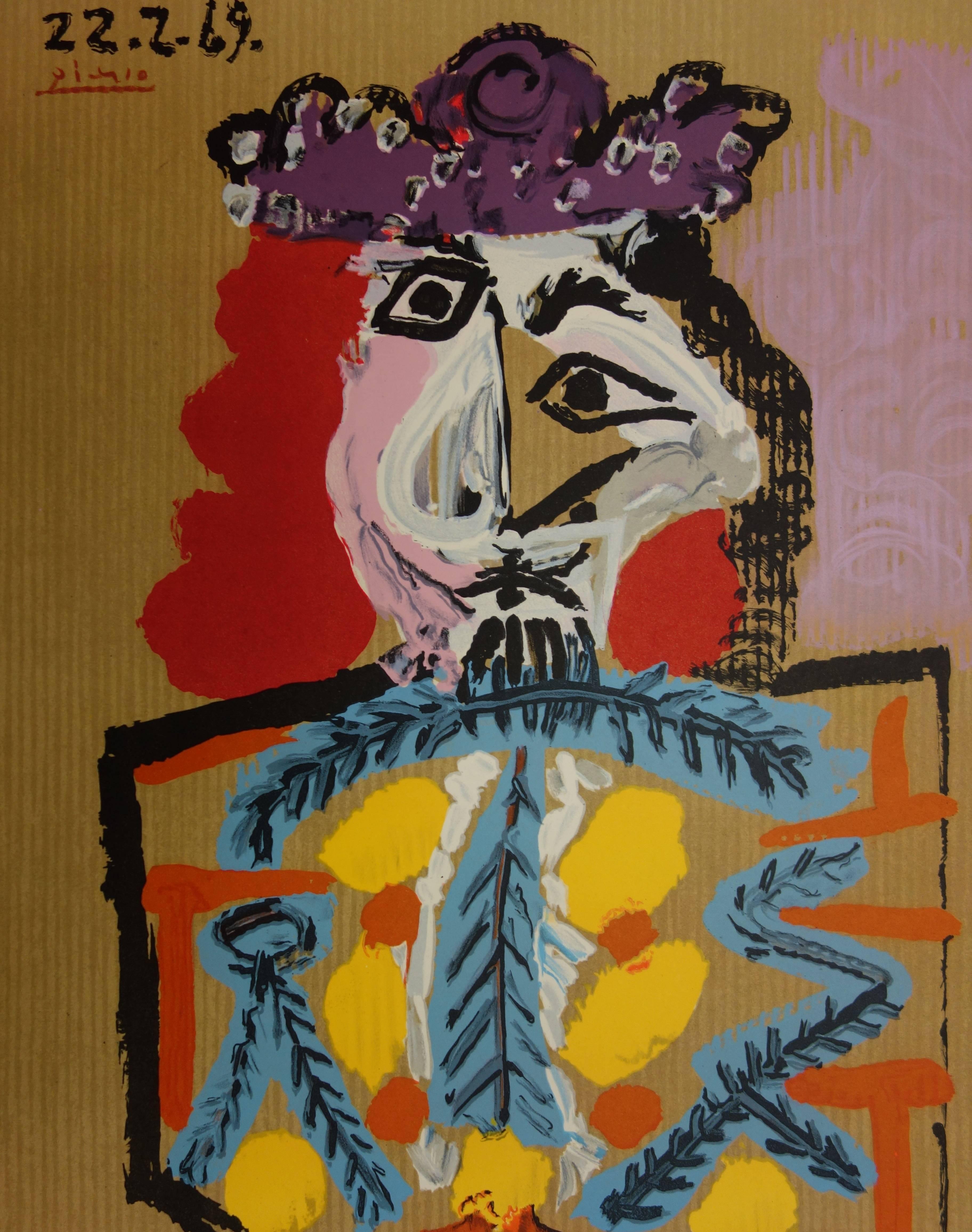 Portraits imaginaires : Torero - Lithographie - 1971 - Cubisme Print par (after) Pablo Picasso