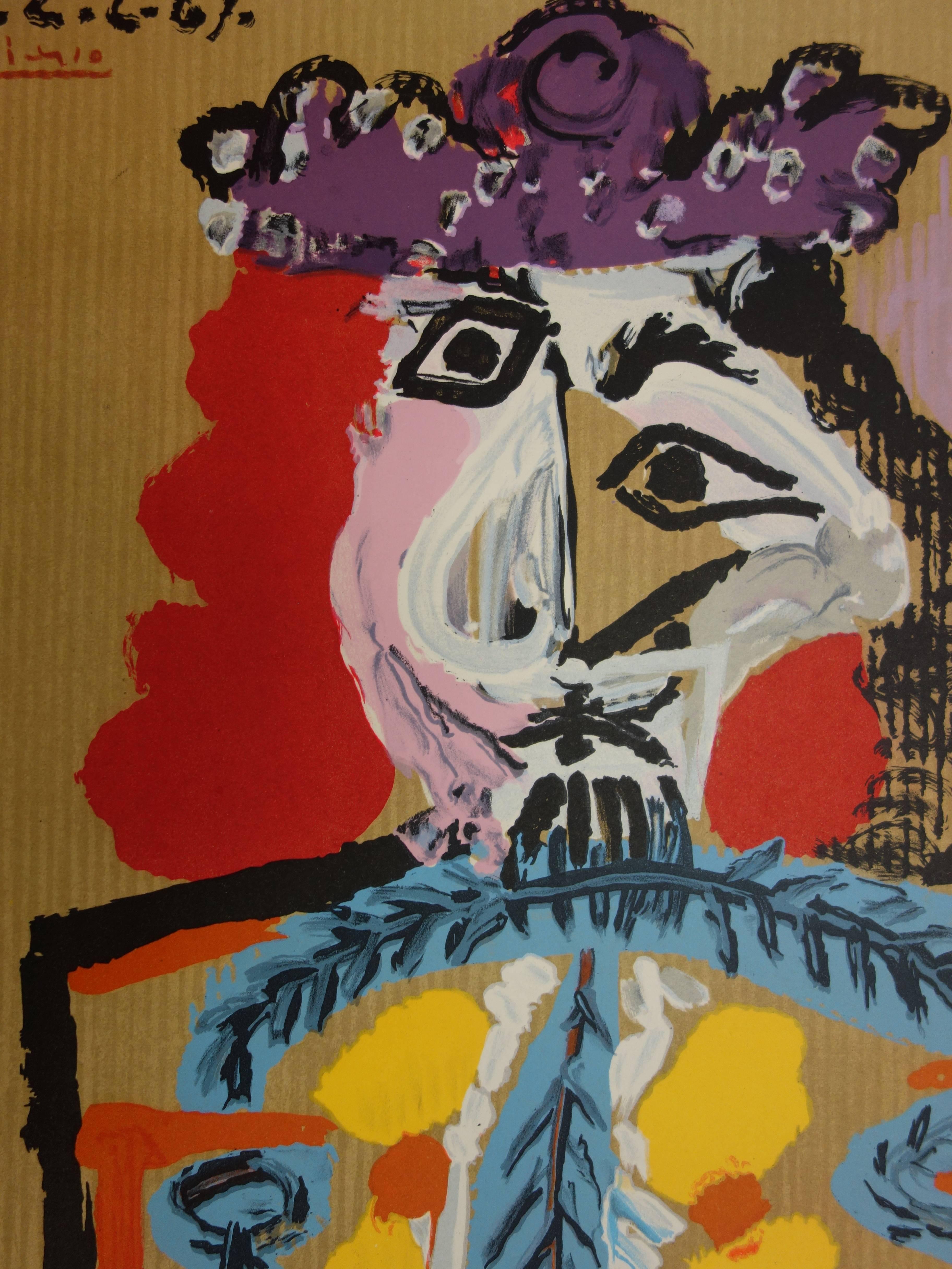 Portraits imaginaires : Torero - Lithographie - 1971 - Marron Portrait Print par (after) Pablo Picasso