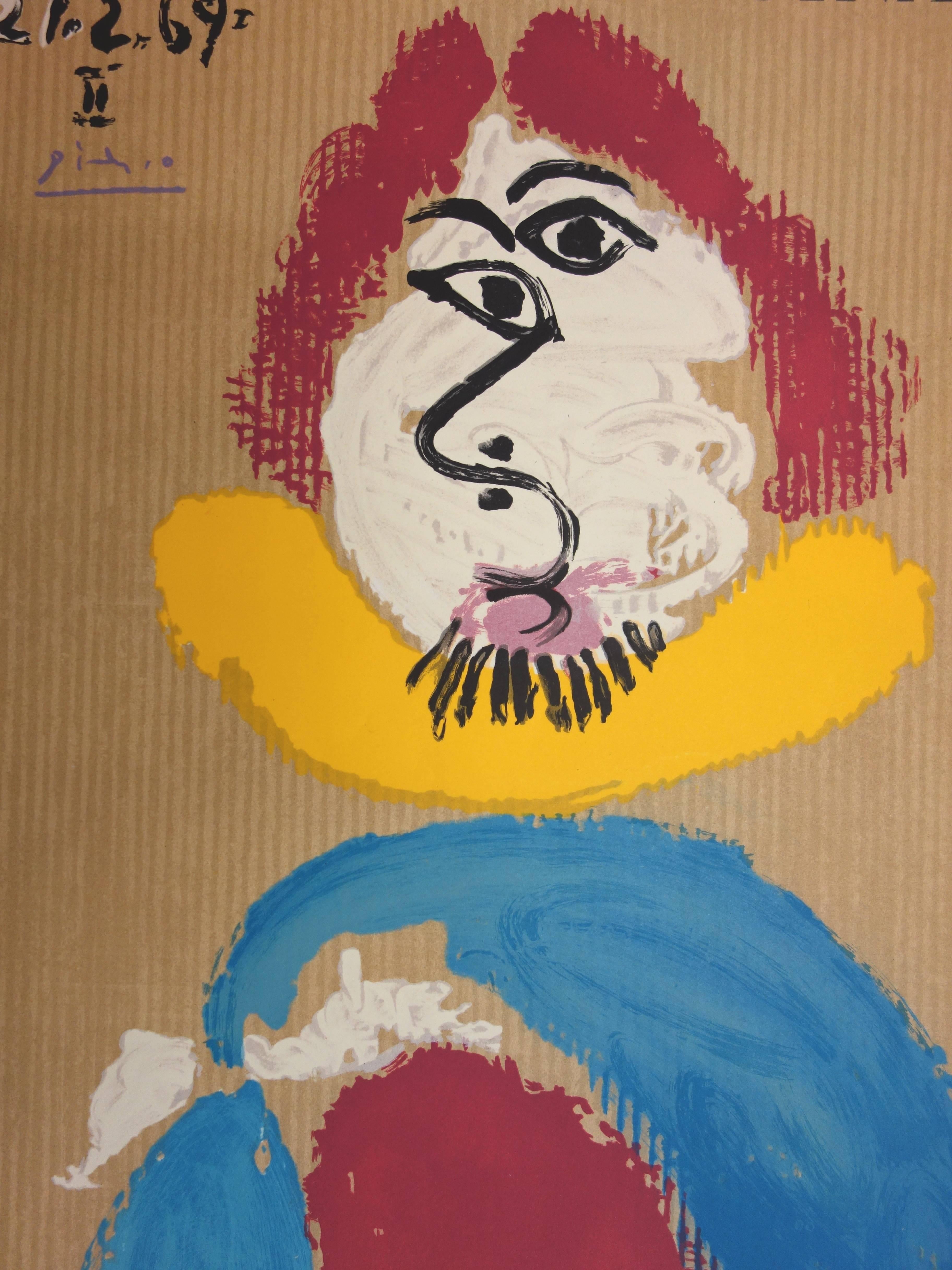 After Pablo Picasso 
Imaginary Portraits : Spanish Man
Poster for an exhibition at Galerie du Passeur, Paris, 13 October - 13 November 1971.

Lithograph
Printed signature in the plate
From a limited edition of  300 copies
On wove paper 74 x 51.5 cm