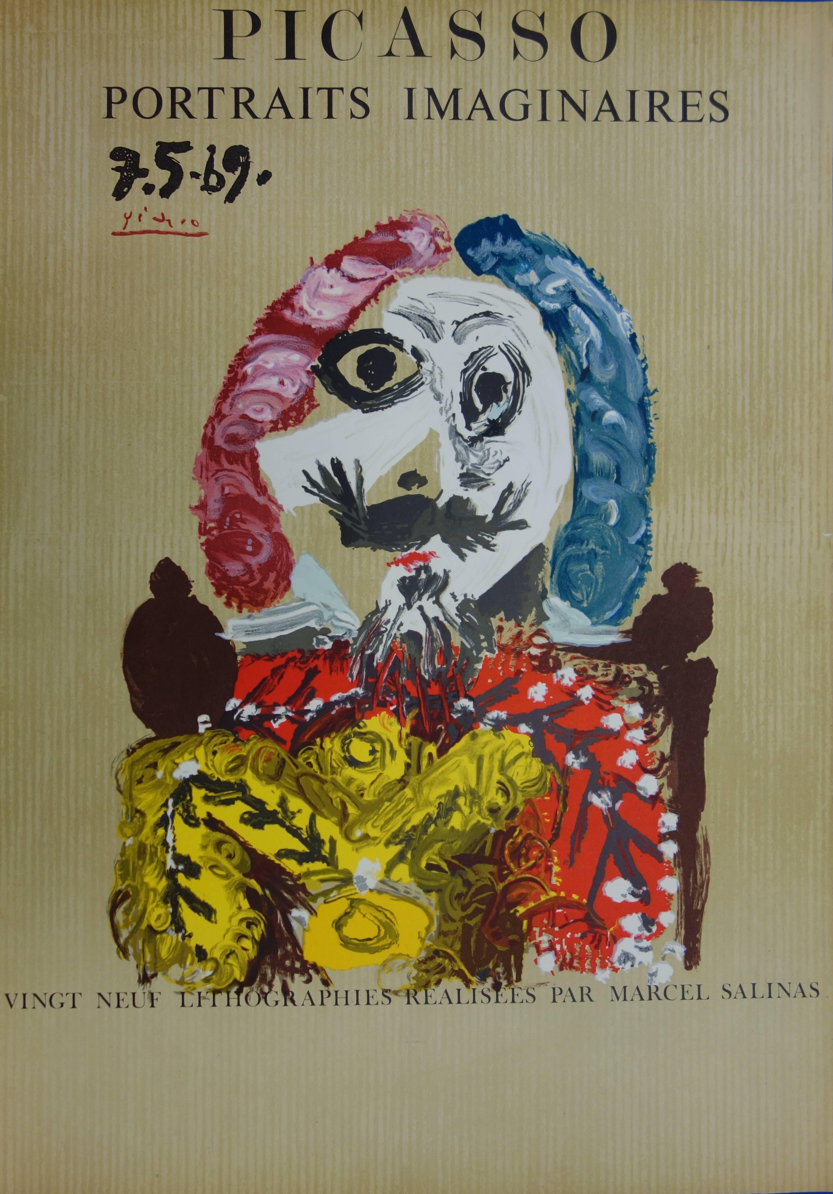 (after) Pablo Picasso Portrait Print - Imaginary Portraits : Elegant Rich Man - Lithograph - 1971