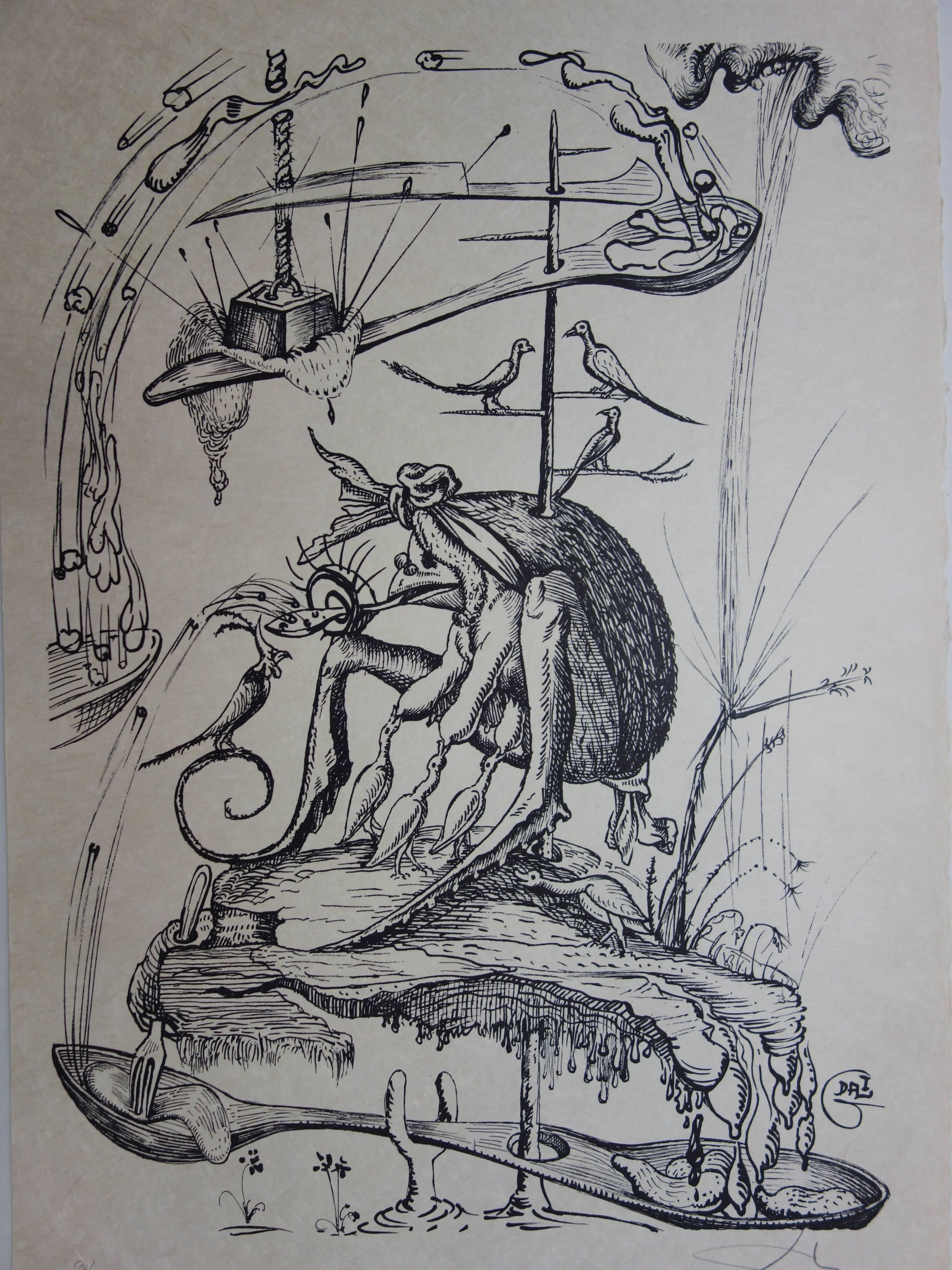 Pantagruel : Plate 22 - The Bug Lady - Original handsigned lithograph - Print by Salvador Dalí