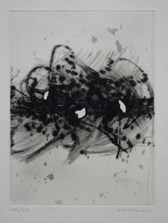 Tribute to Soulages - Original etching with aquatint - Handsigned