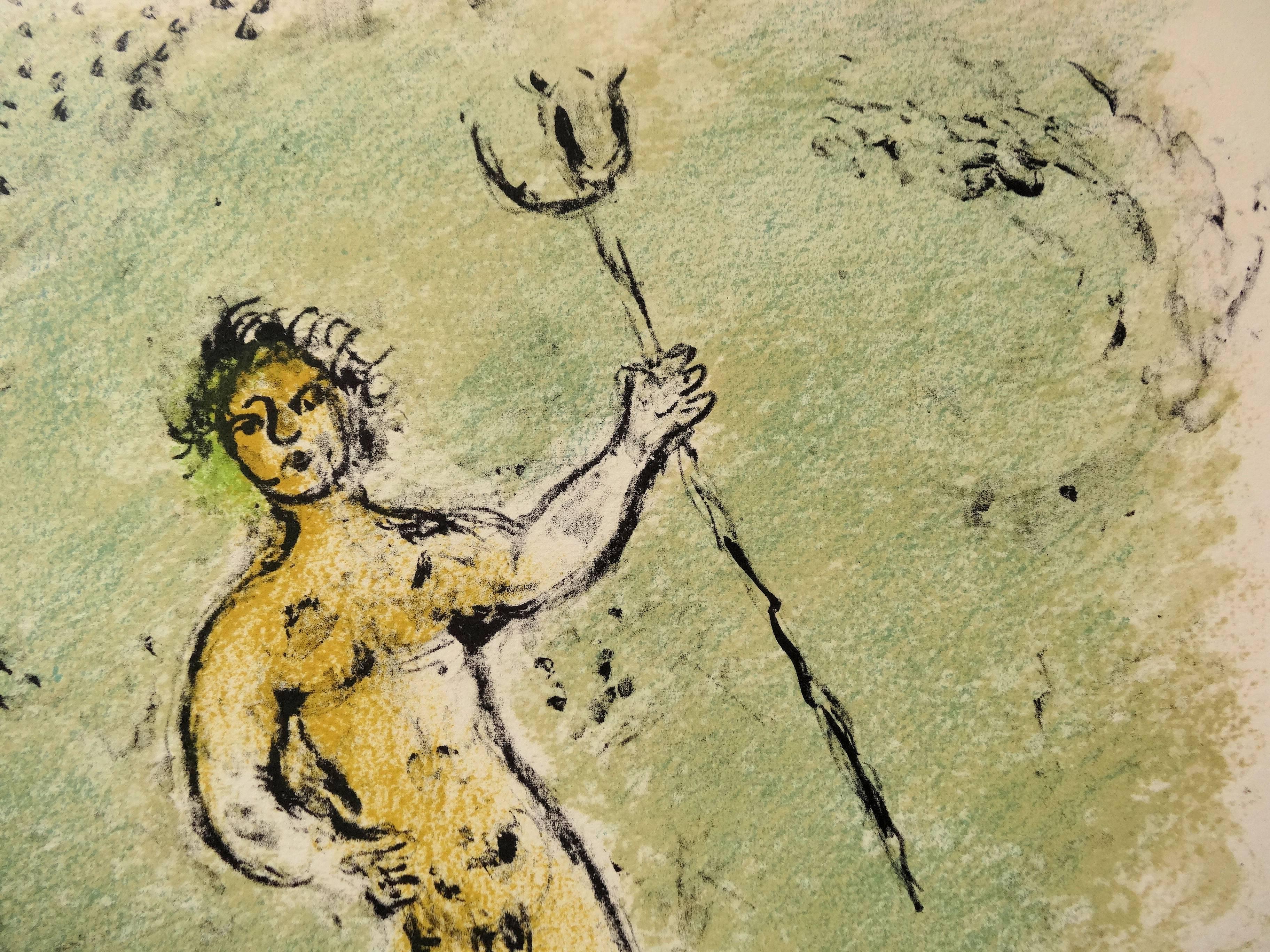 Odyssey : Poseidon, God of the Seas - Original lithograph - Mourlot #804 - Print by Marc Chagall