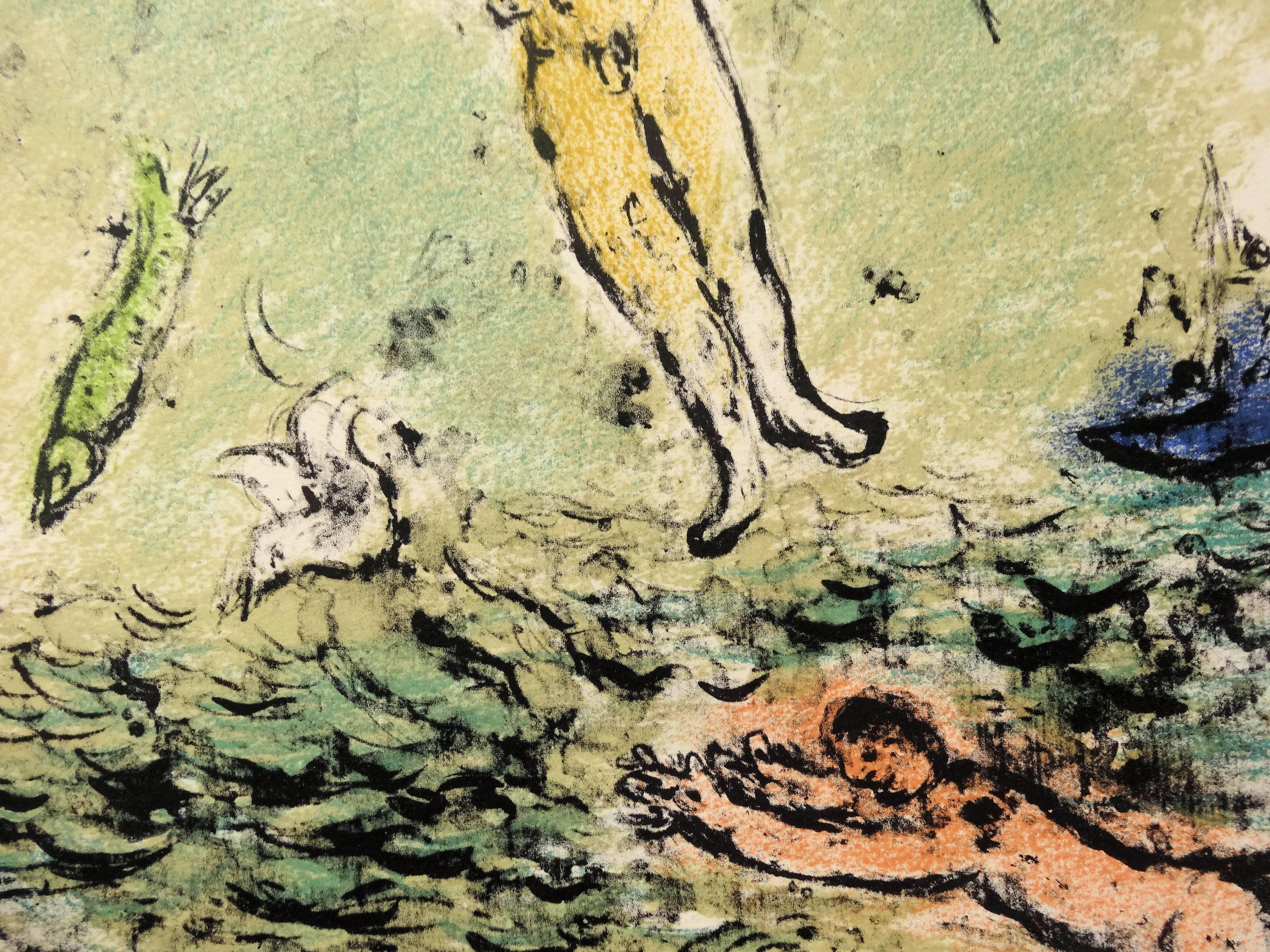 Odyssey : Poseidon, God of the Seas - Original lithograph - Mourlot #804 - Modern Print by Marc Chagall