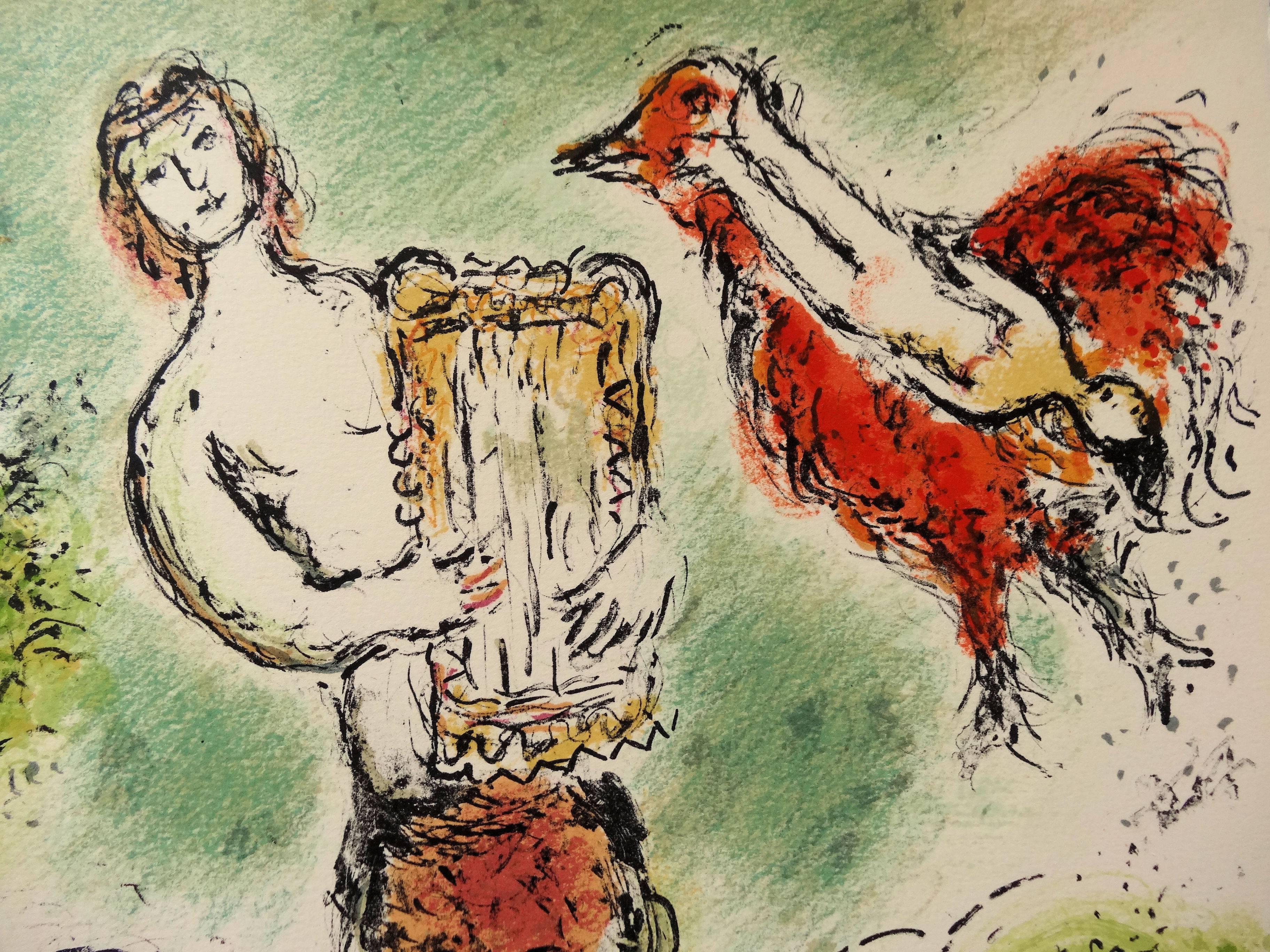 Odyssey : Theoclymenus - Original lithograph - Mourlot 1975 - Modern Print by Marc Chagall