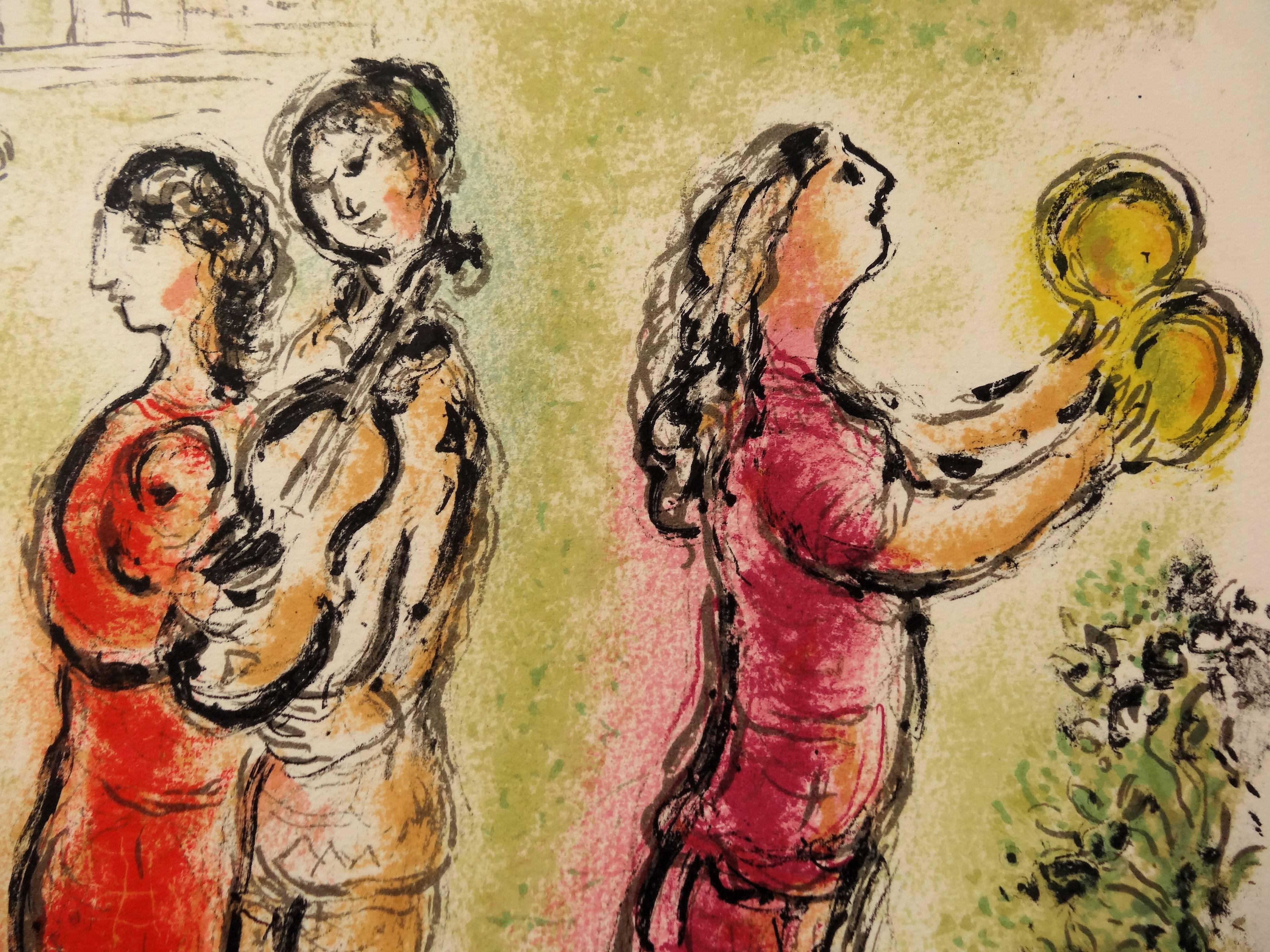 Odyssey : Celebration - Original lithograph - Mourlot 1975 - Modern Print by Marc Chagall