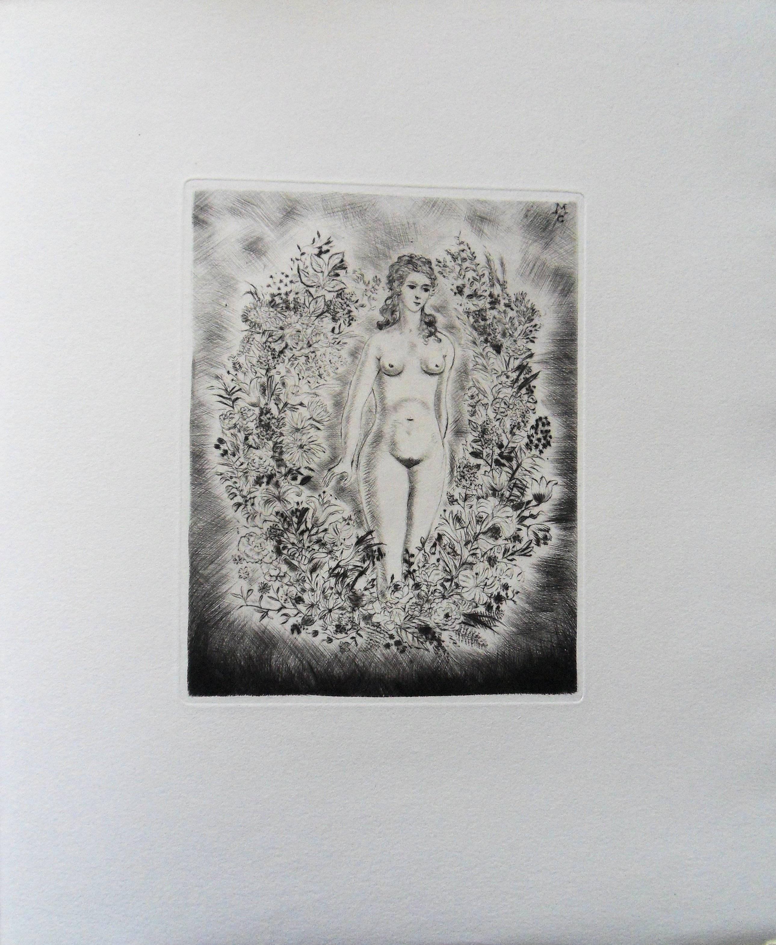 Woman in my Dreams - Original etching, 1943 - Print by Michel Ciry