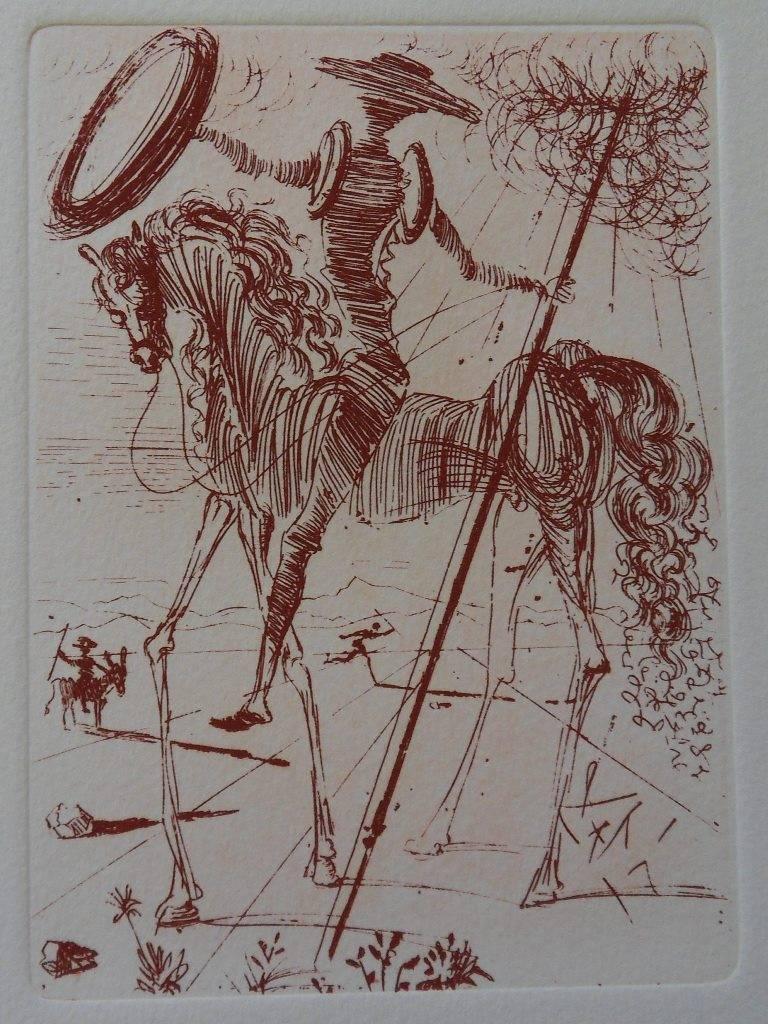Salvador Dalí Figurative Print - Don Quichotte - Original etching - 1966