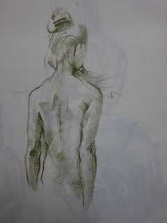Mary Revealing her Shoulders - Original charcoals drawing
