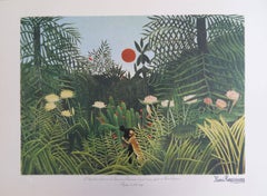 La forêt vierge avec coucher de soleil - Lithographie - 300ex