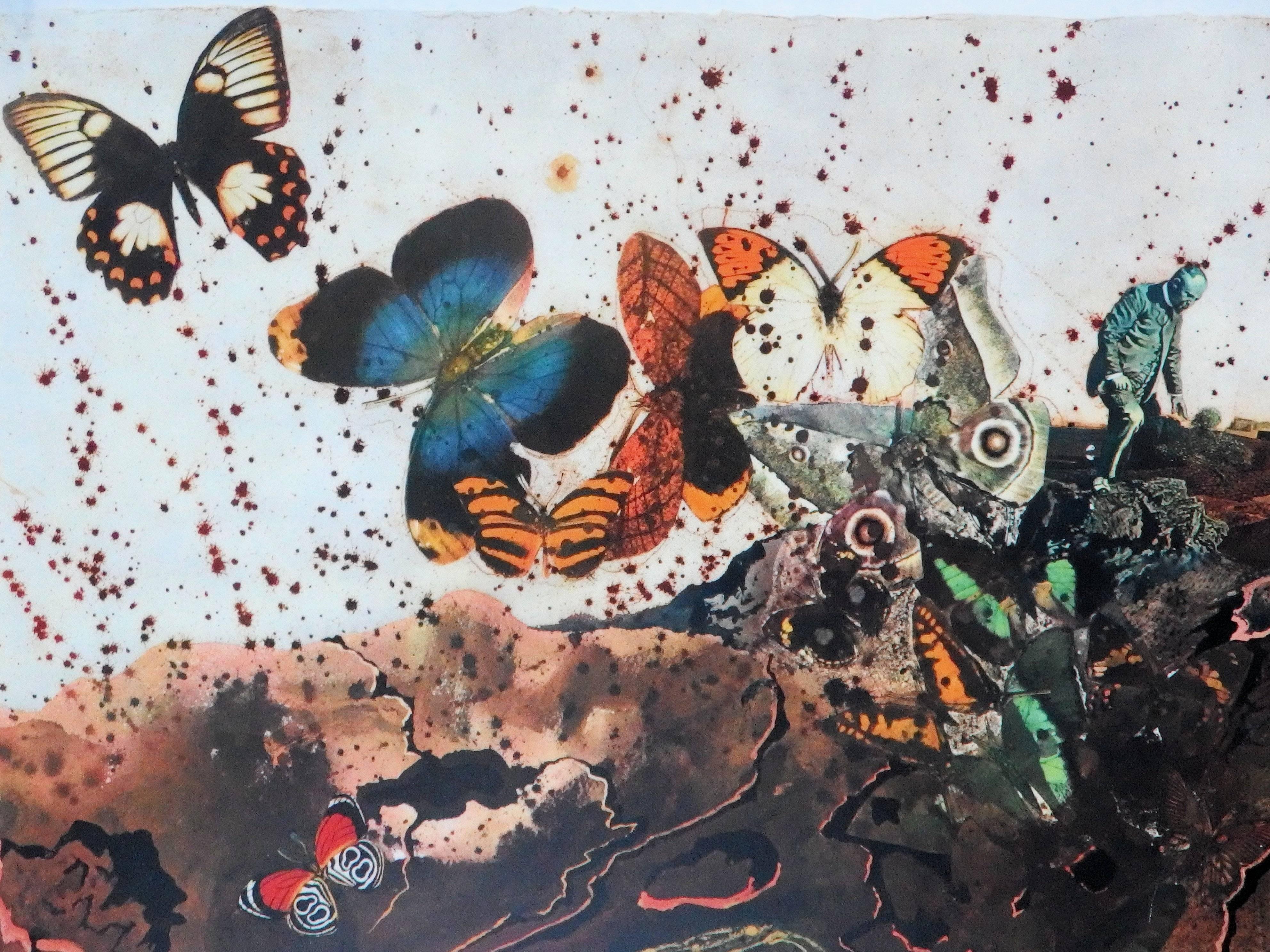 Schmetterlingsgarnitur: Auvergne - Lithographie - Großformat, 1969 (Grau), Animal Print, von (after) Salvador Dali