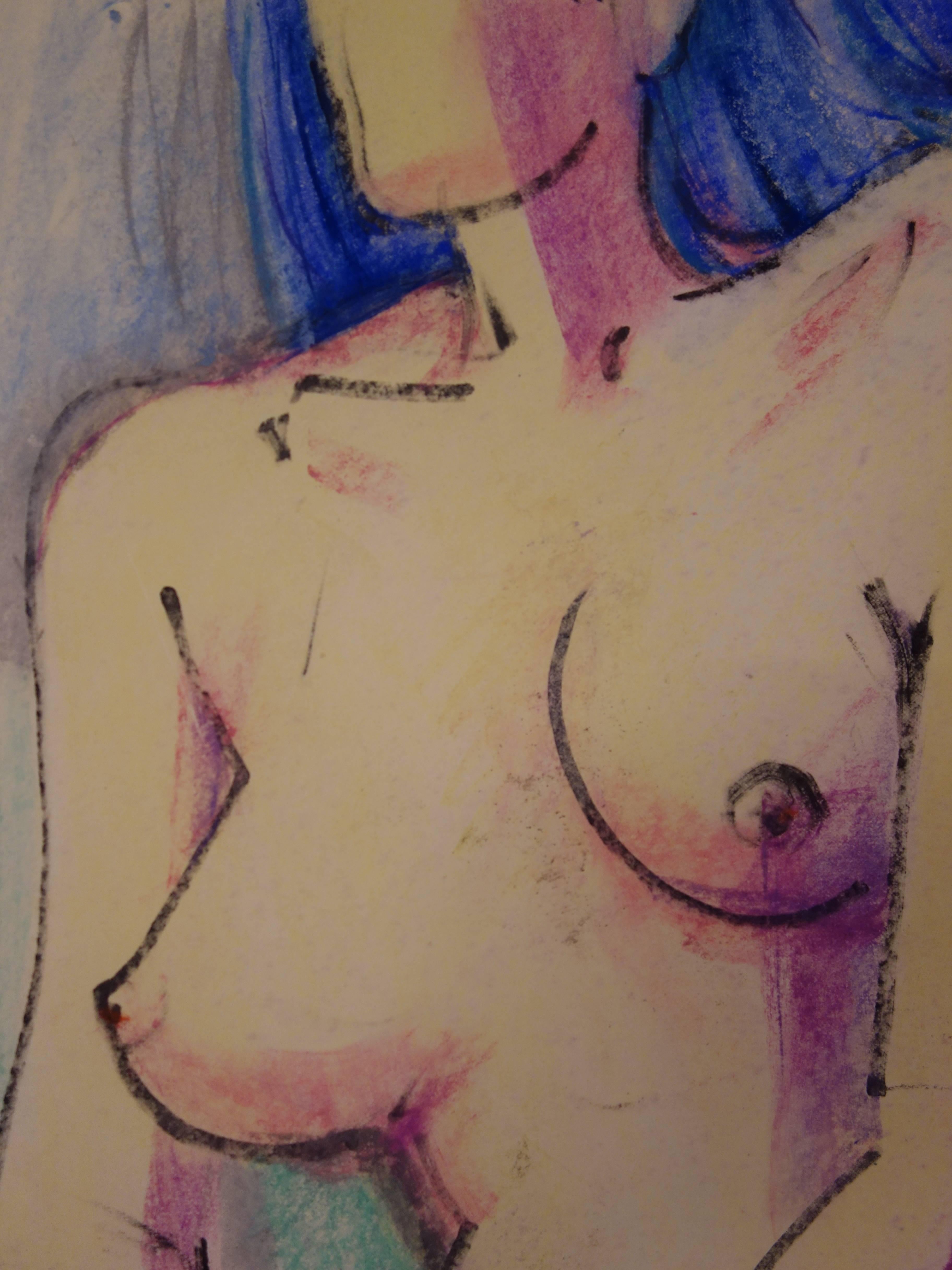 Gaston COPPENS (1909 - 2002)
Pink and Blue Nude

Original charcoal drawing
Stamp signature of the artist in the bottom left corner
Stamp of the artist on the back
On wove paper 48 x 37 cm (c 19 x 15 inch)

Excellent condition

Gaston Coppens studied