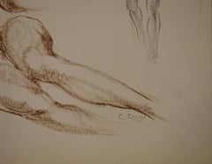 Nude Studies in Brown and Grey - Original signed charcoals drawing