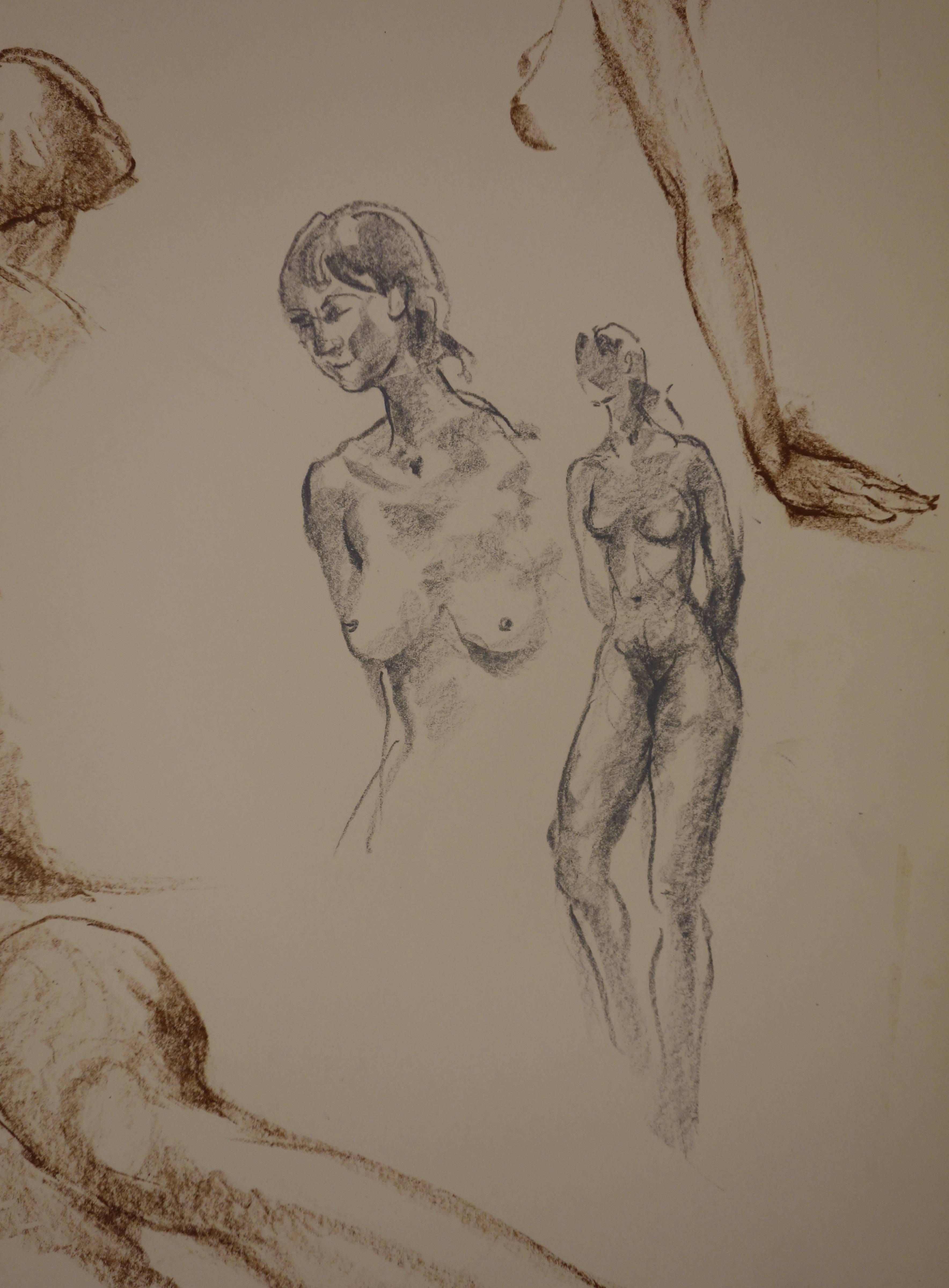 Gaston COPPENS (1909 - 2002)
Nude Studies in Brown and Grey

Original charcoal drawing
Stamp signature of the artist in the bottom right corner
On wove paper 48 x 37 cm (c 19 x 15 inch)

Excellent condition

Gaston Coppens studied sculpture in the