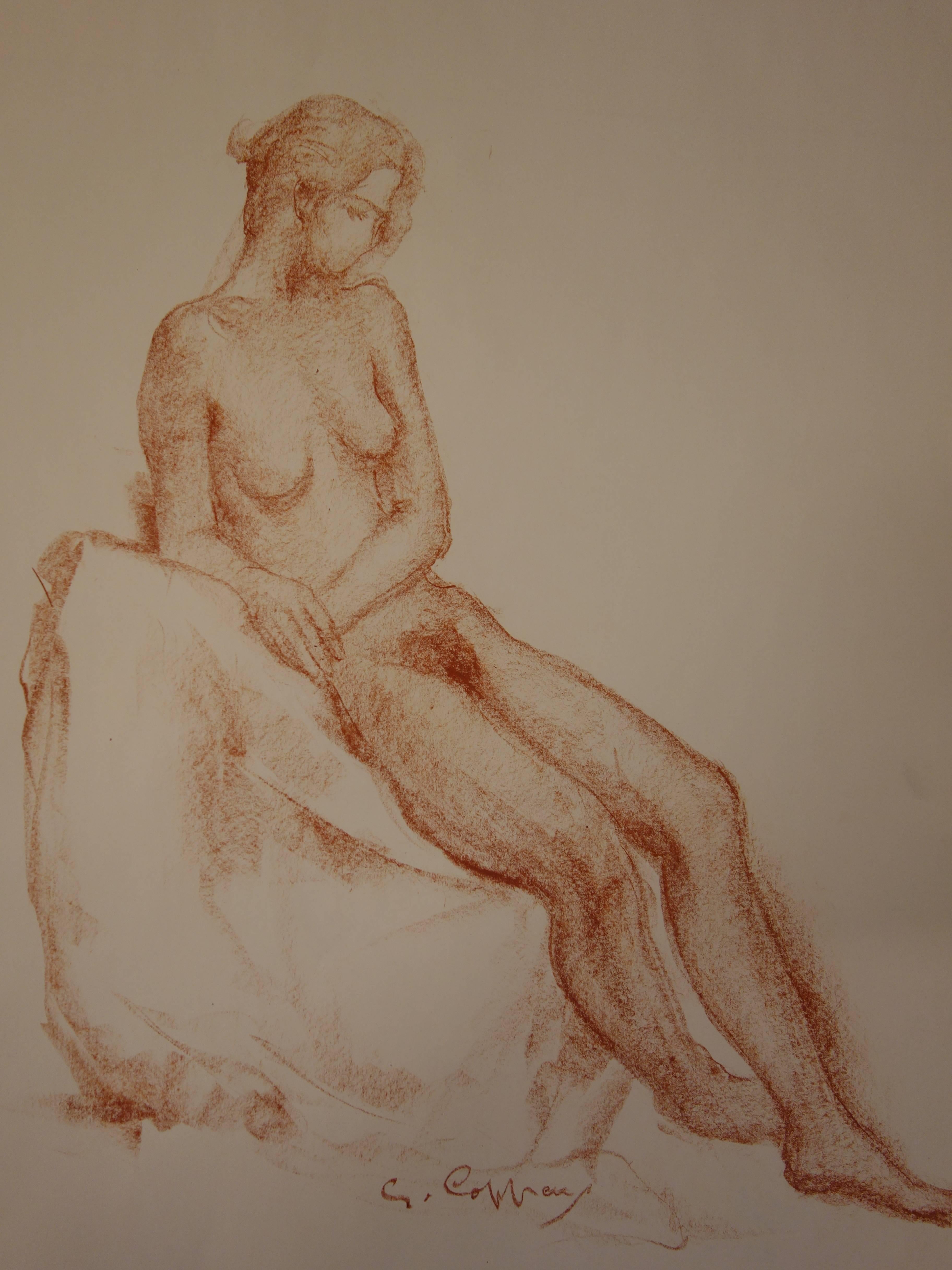 Gaston COPPENS (1909 - 2002)
Nude Study in Sanguine

Original charcoal drawing
Signed in the bottom right
Stamp of the artist on the back
On drawing paper 52 x 43 cm (c 21 x 17 inch)

Excellent condition

Gaston Coppens studied sculpture in the
