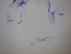 Four Studies of Jeanne - Original signed charcoals drawing