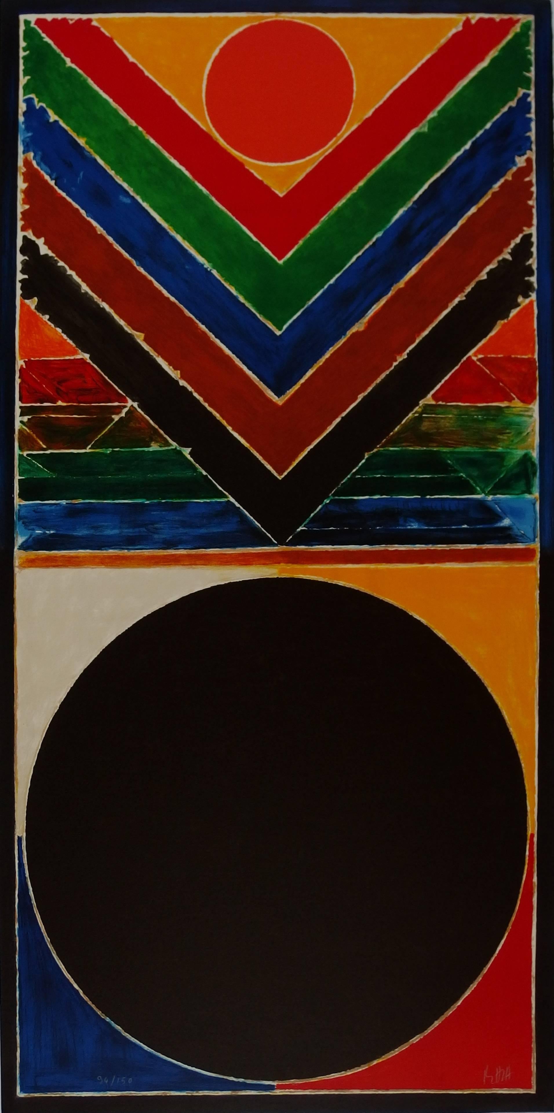 Sayed Haider Raza Abstract Print - Tree and Bindu - Original handsigned lithograph - 150 copies