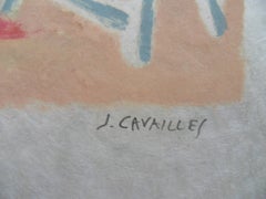 Jules Cavailles : Cannes Harbour - Signed lithograph