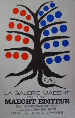 Tree with Blue and Red Fruits - Lithograph - Maeght 1971