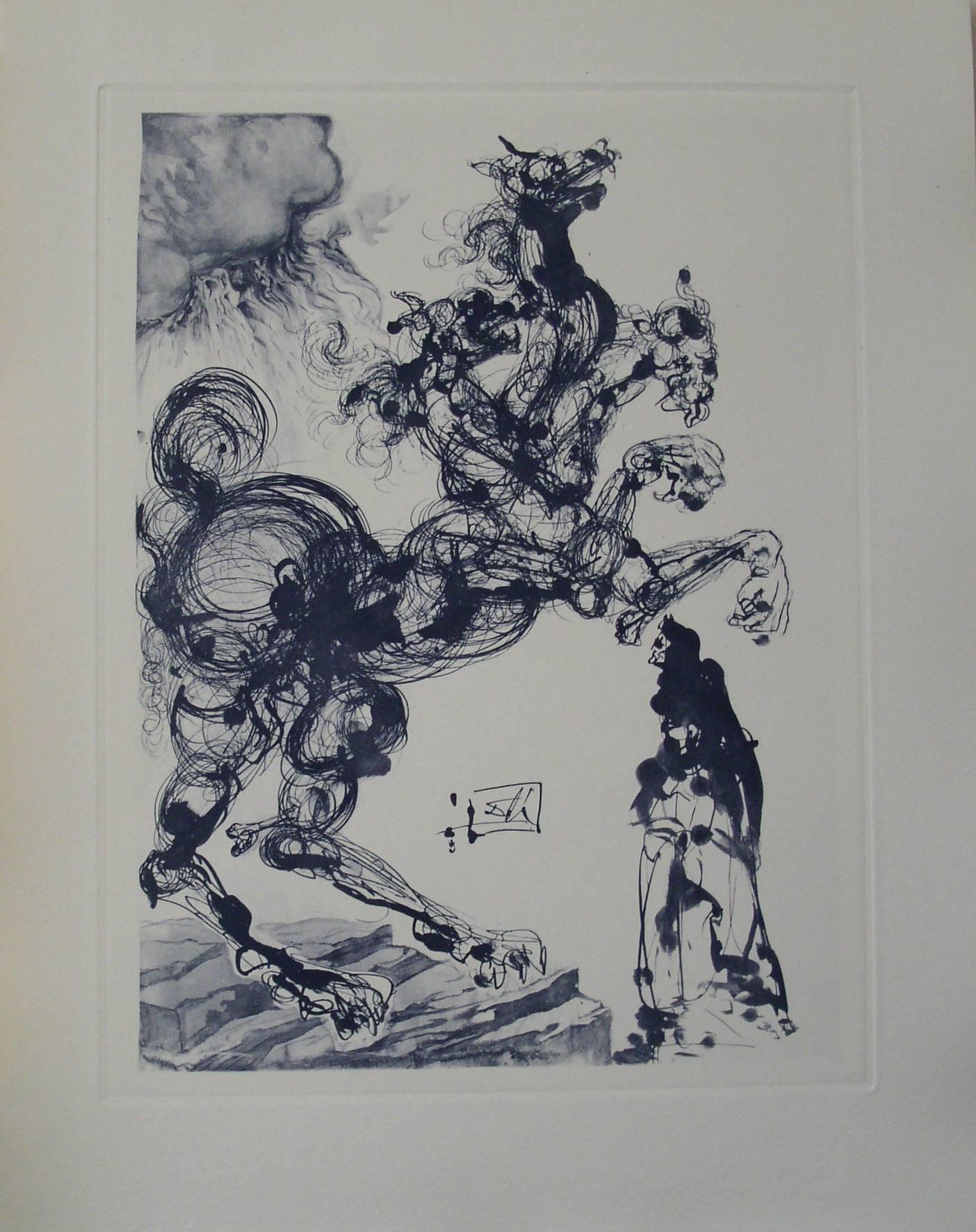 Salvador Dalí Figurative Print - Cerbère - Engraving - 150 copies