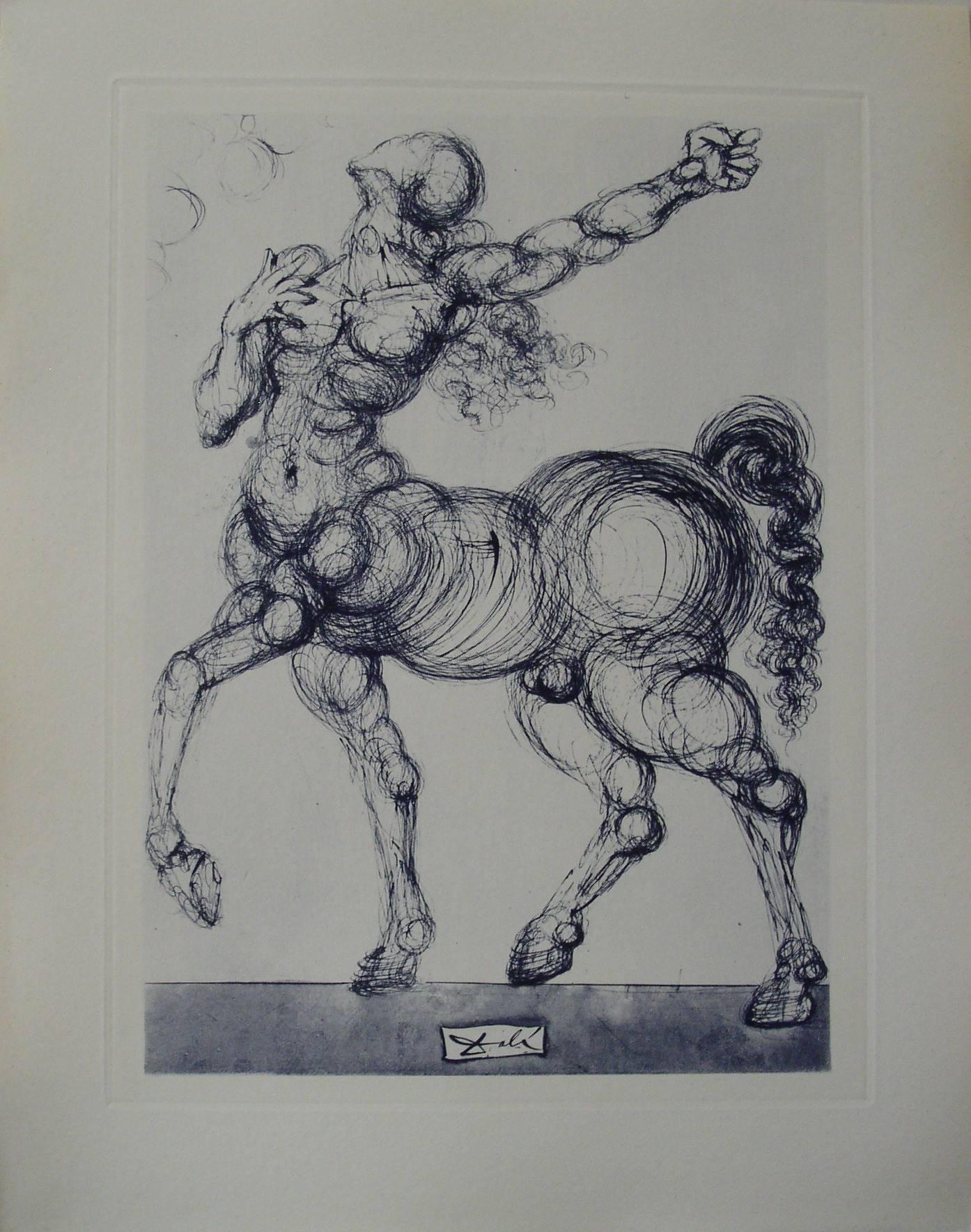 Salvador Dalí Figurative Print - Le Centaure - Engraving - 150 ex