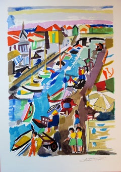 Brittain Small Harbour - Original handsigned lithograph