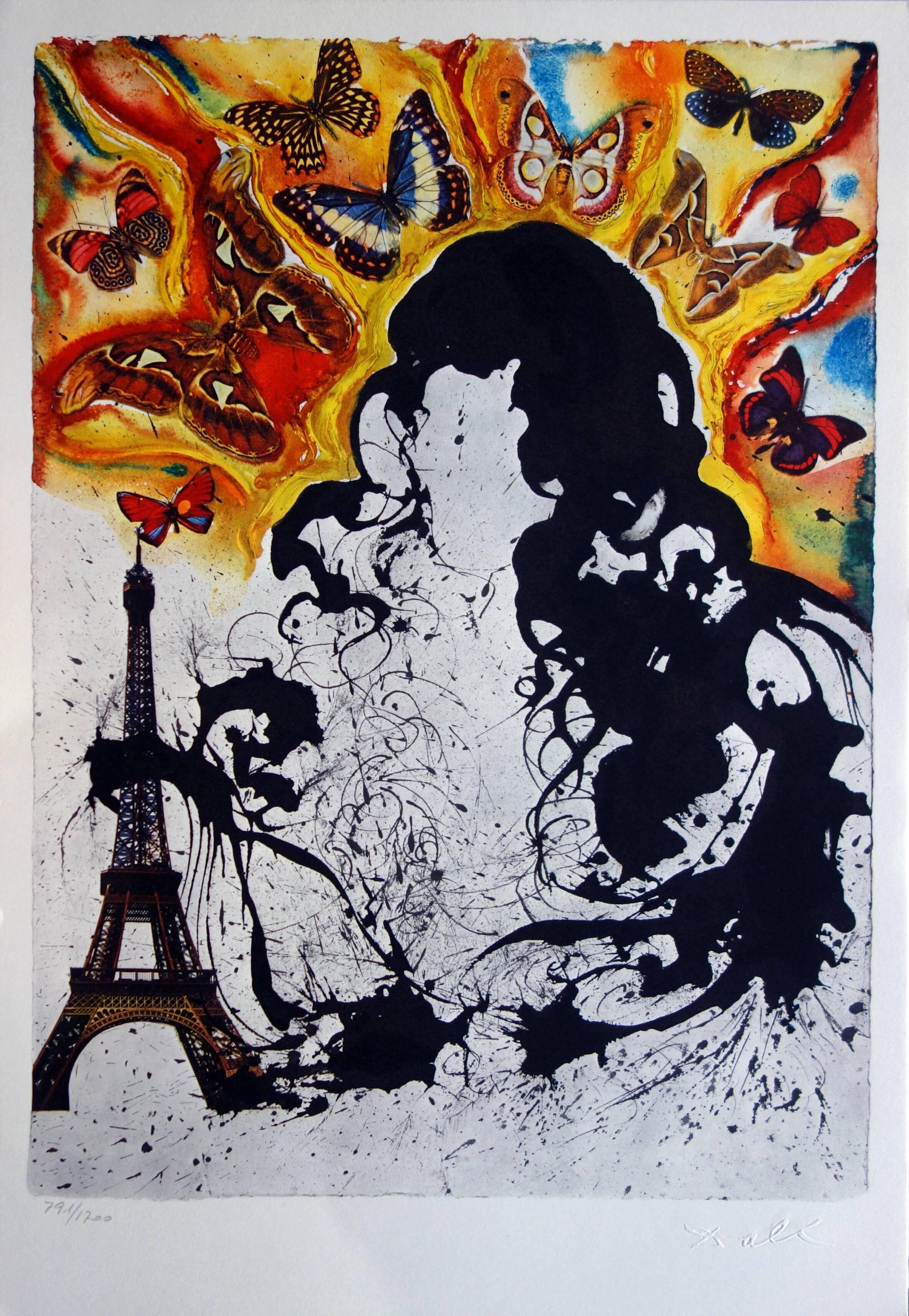(after) Salvador Dali Landscape Print - Butterfly suite : Paris - heliogravure - 1969