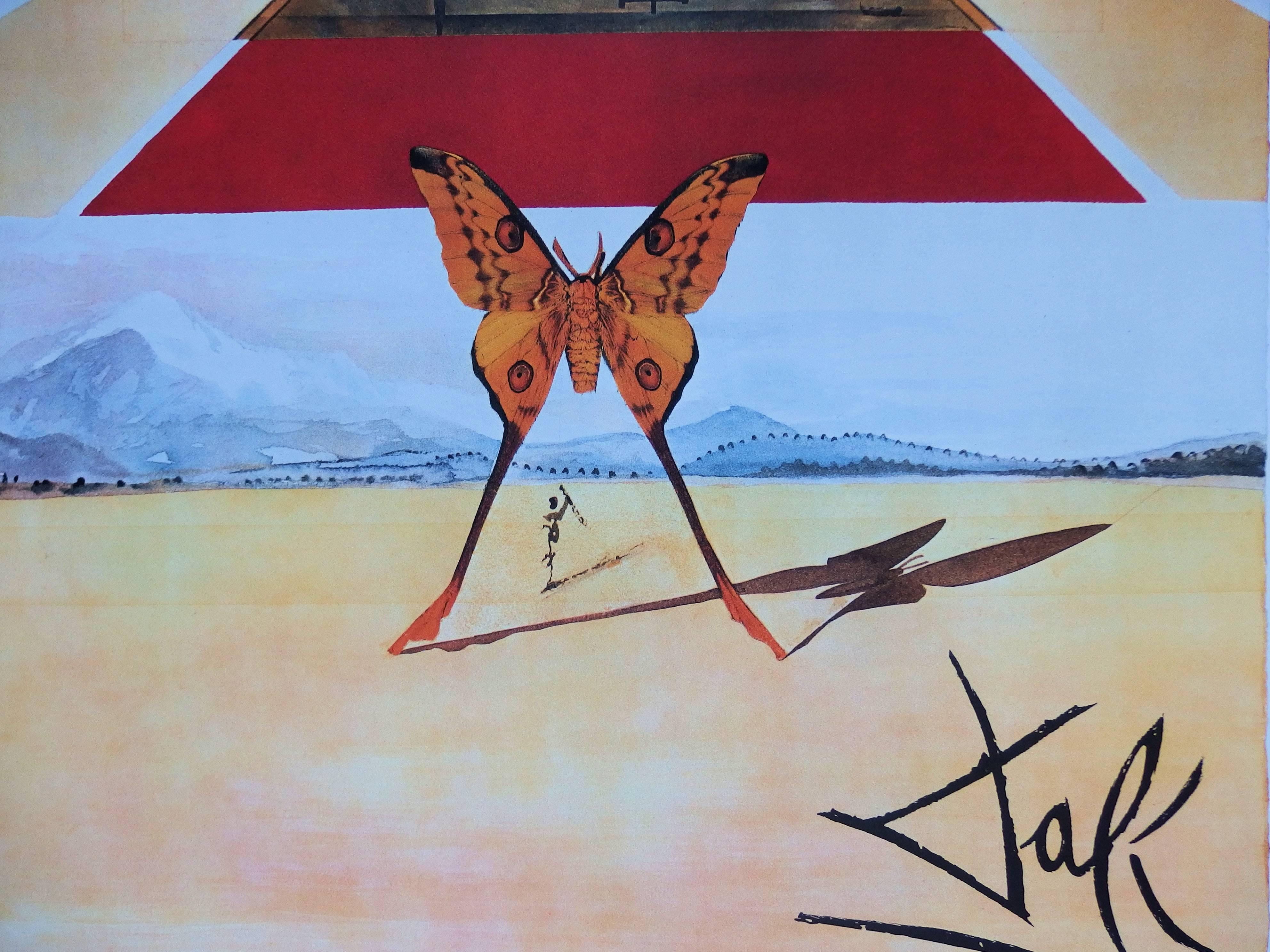 Schmetterlingsgarnitur: Roussillon - Originallithographie - Großformat, 1969 – Print von (after) Salvador Dali