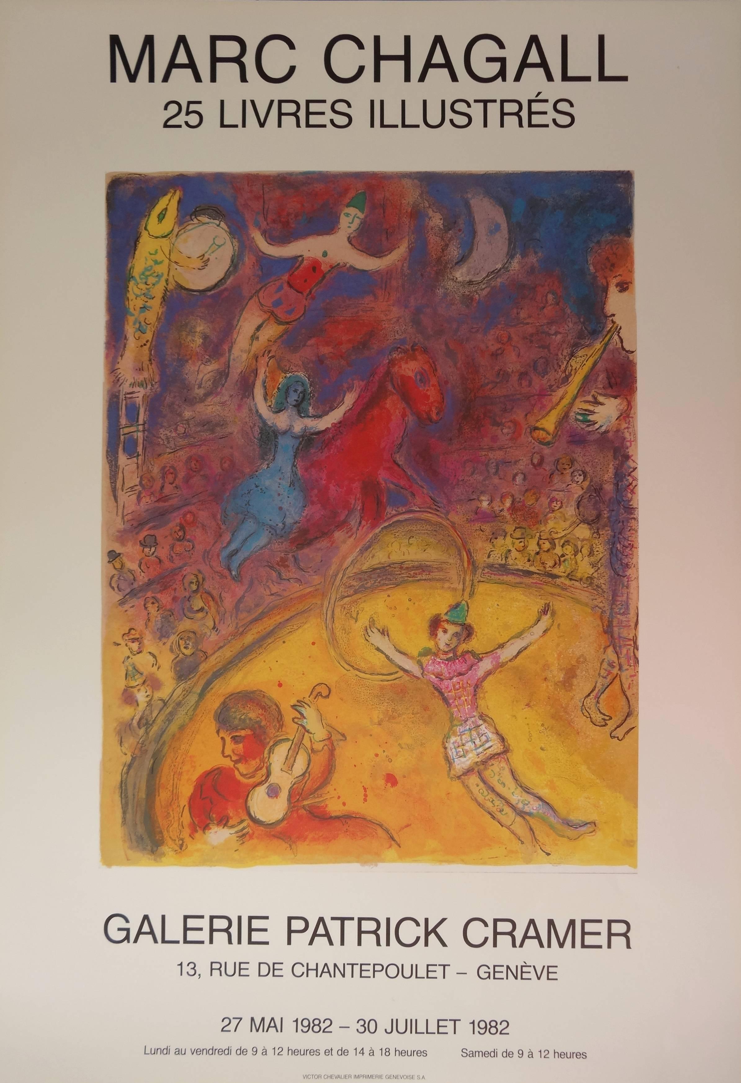 (after) Marc Chagall Figurative Print - Circus - 25 illustrated books - Vintage poster - 1982
