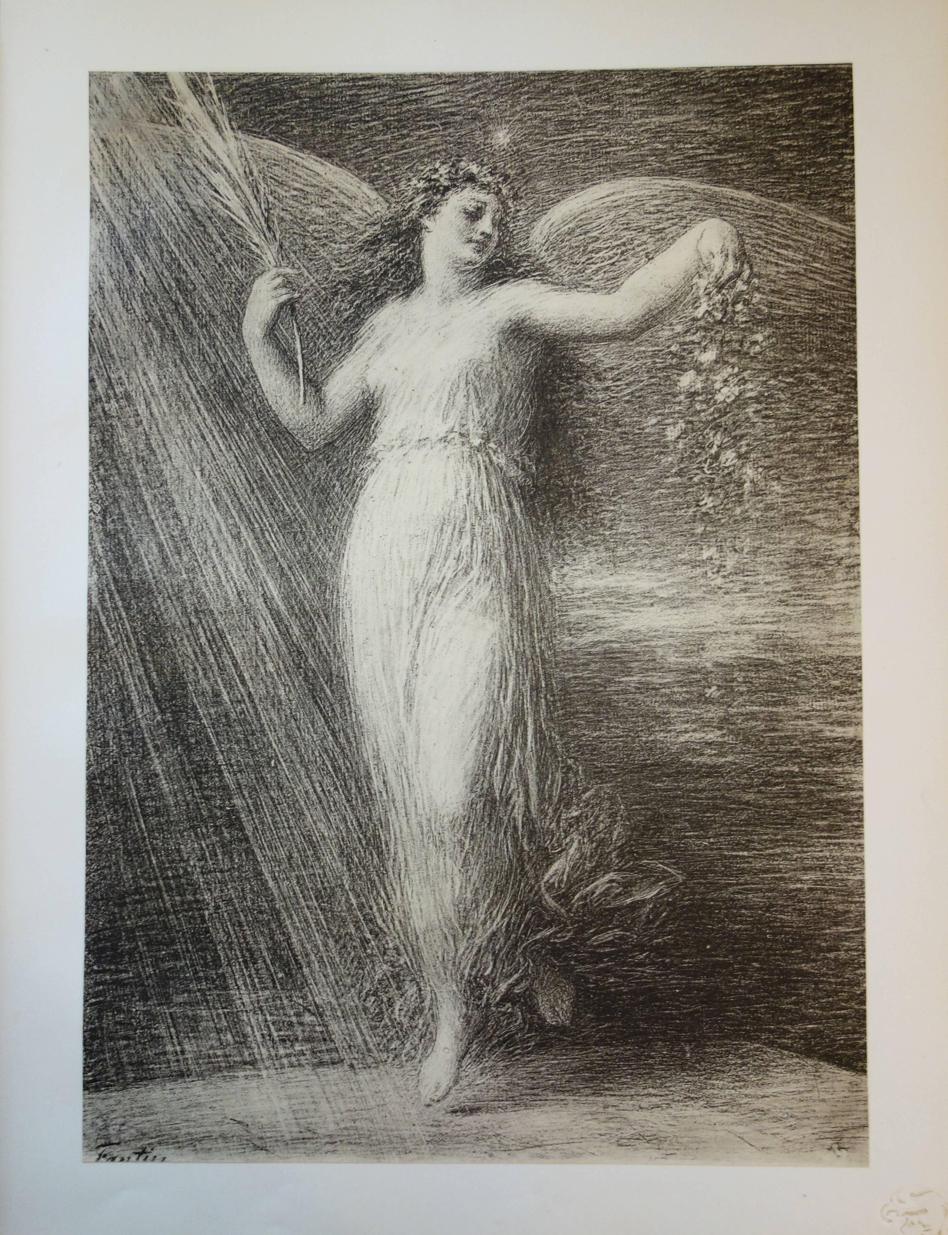 Henri Fantin-Latour Figurative Print - Immortality - original lithograph (1897/98)
