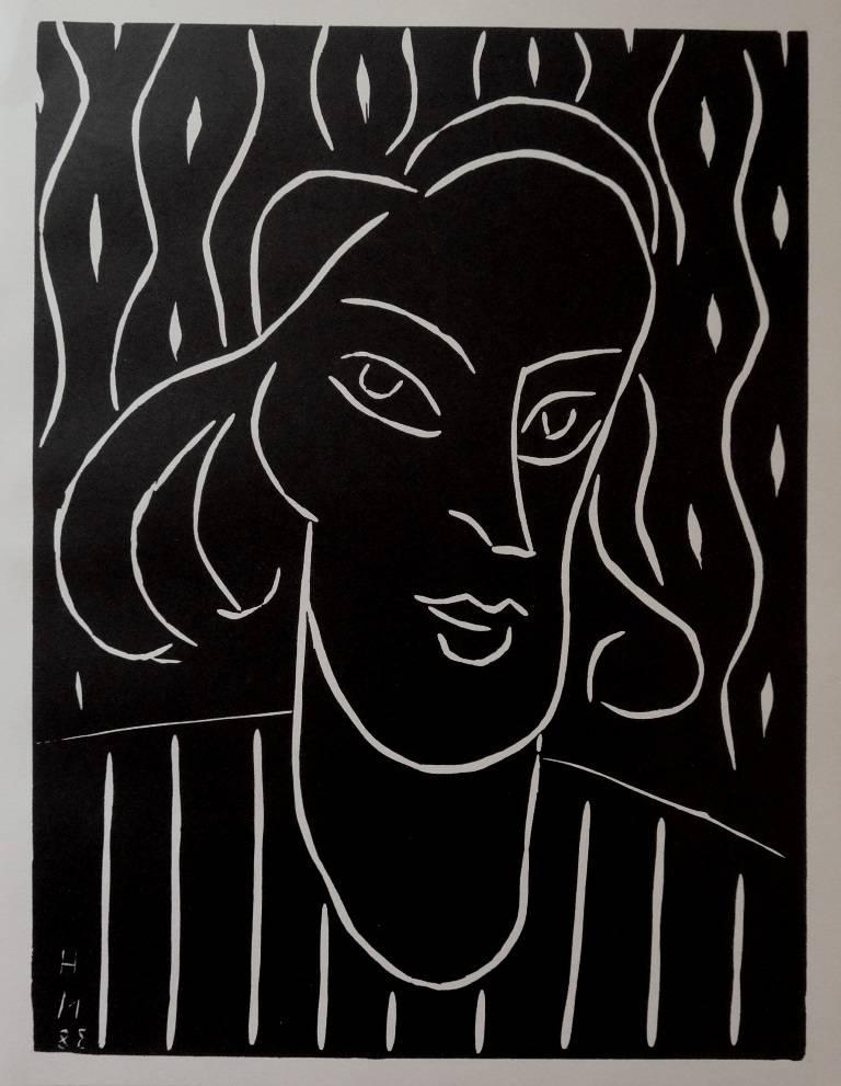 Henri Matisse Portrait Print – Teeny - Original linocut, 1938 - Referenced in Duthuit #723