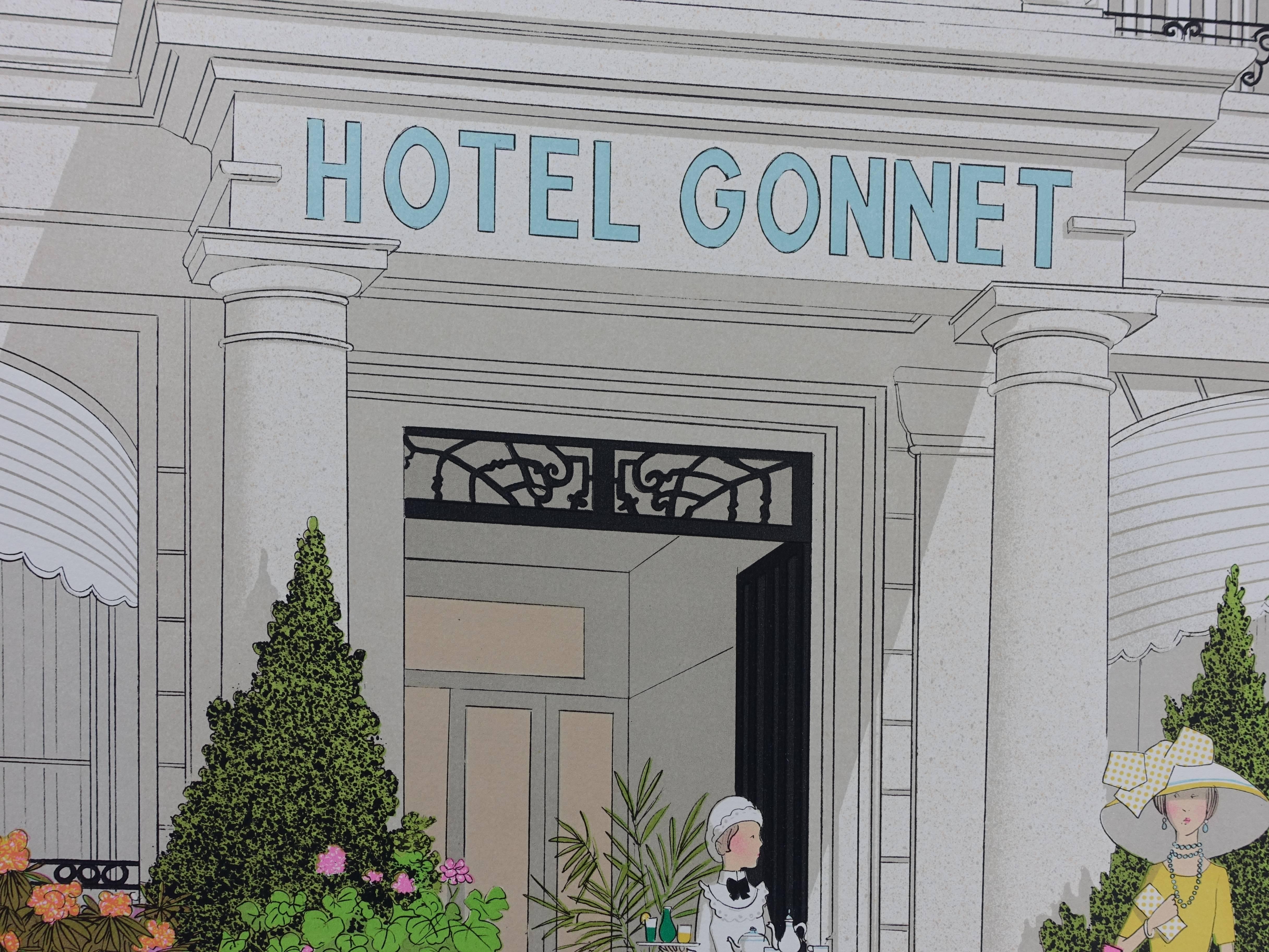 Mercedes 370 and Hotel Gonnet - Signed lithograph - 115ex 3