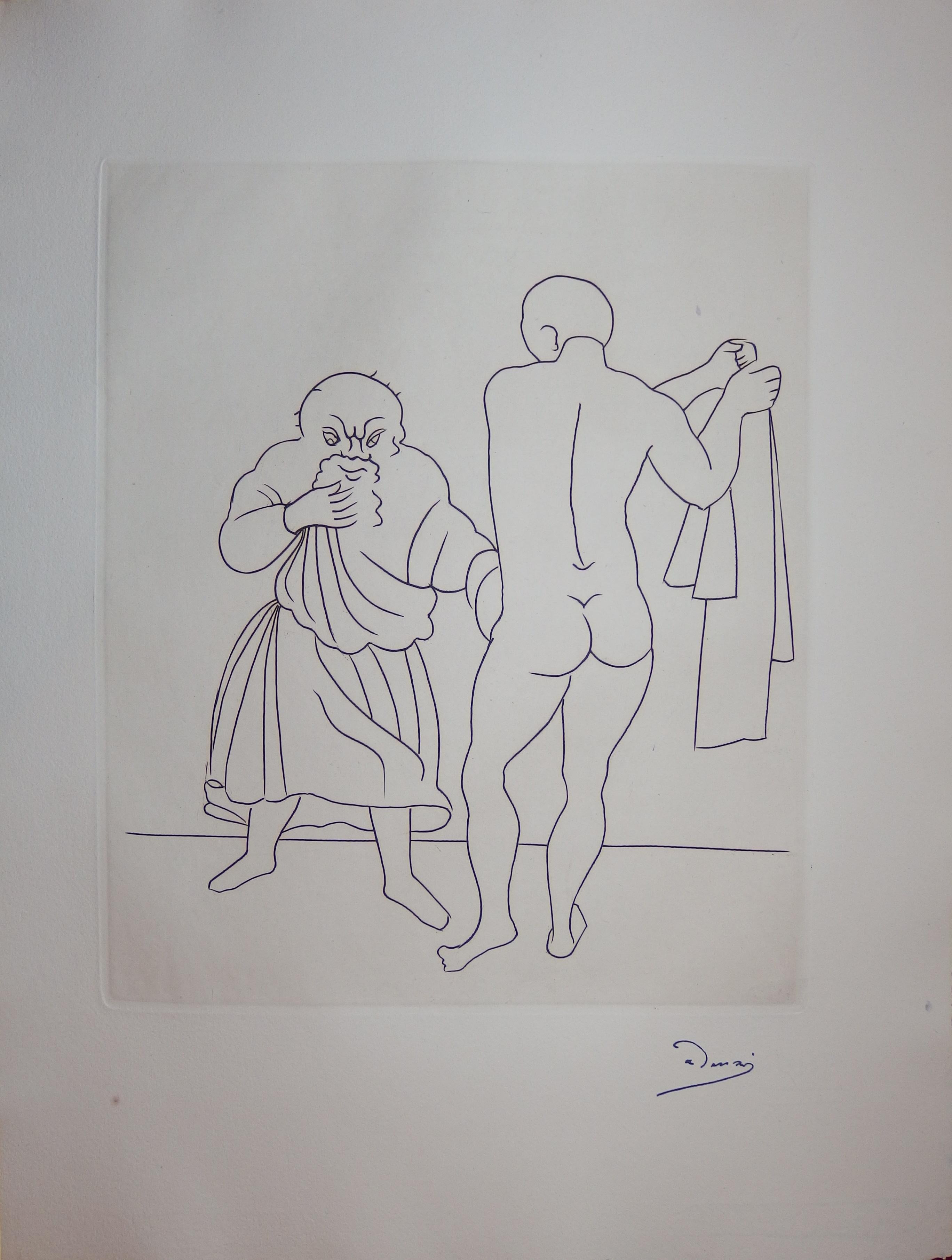 André Derain Figurative Print - The Examination - Original etching - 1951