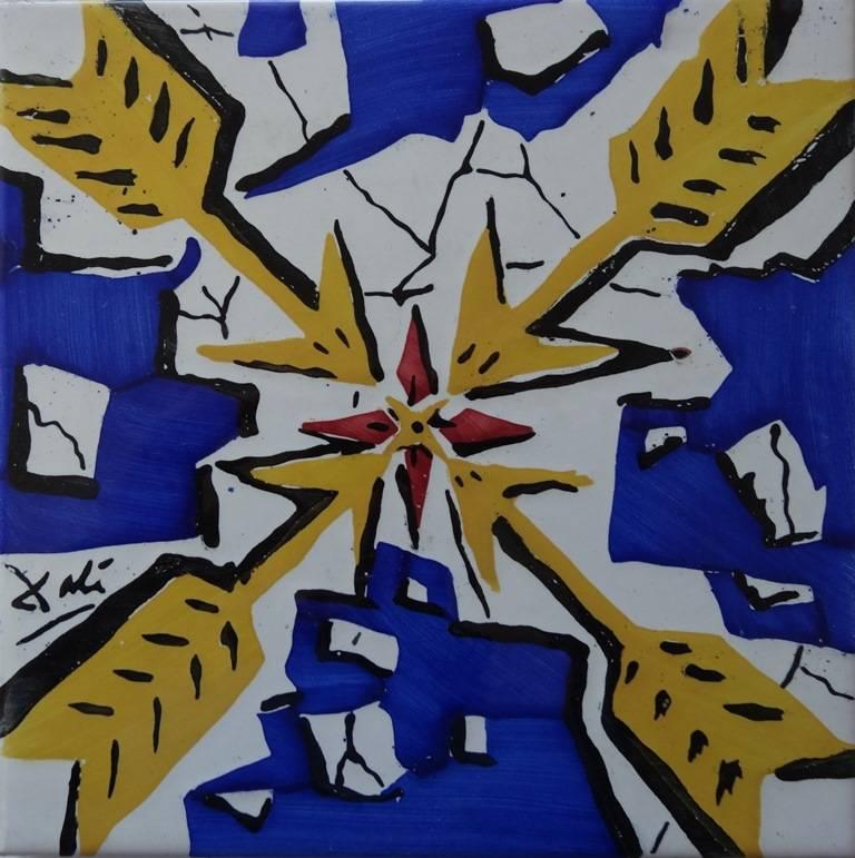 (after) Salvador Dali Figurative Sculpture - Arrows - ceramic tile - 1954