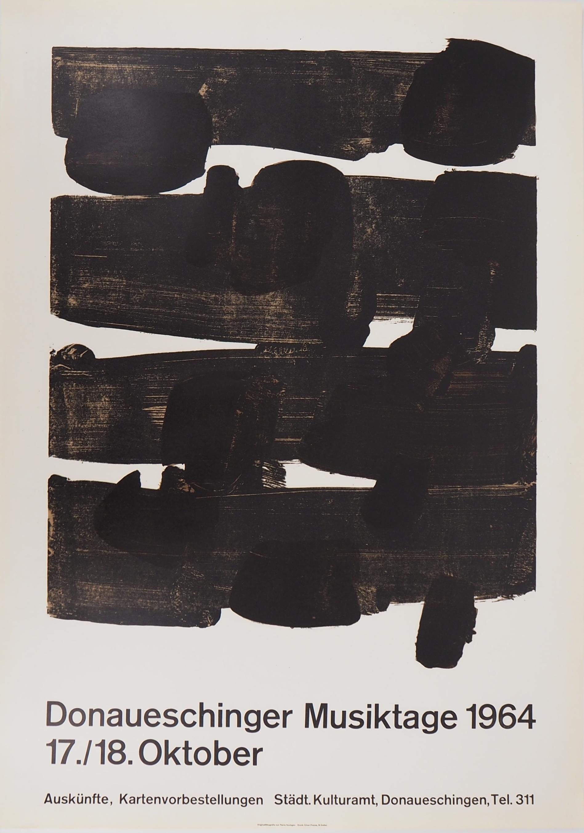 Pierre Soulages Abstract Print - Lithograph n° 12 - Original Stone Lithograph - 1964