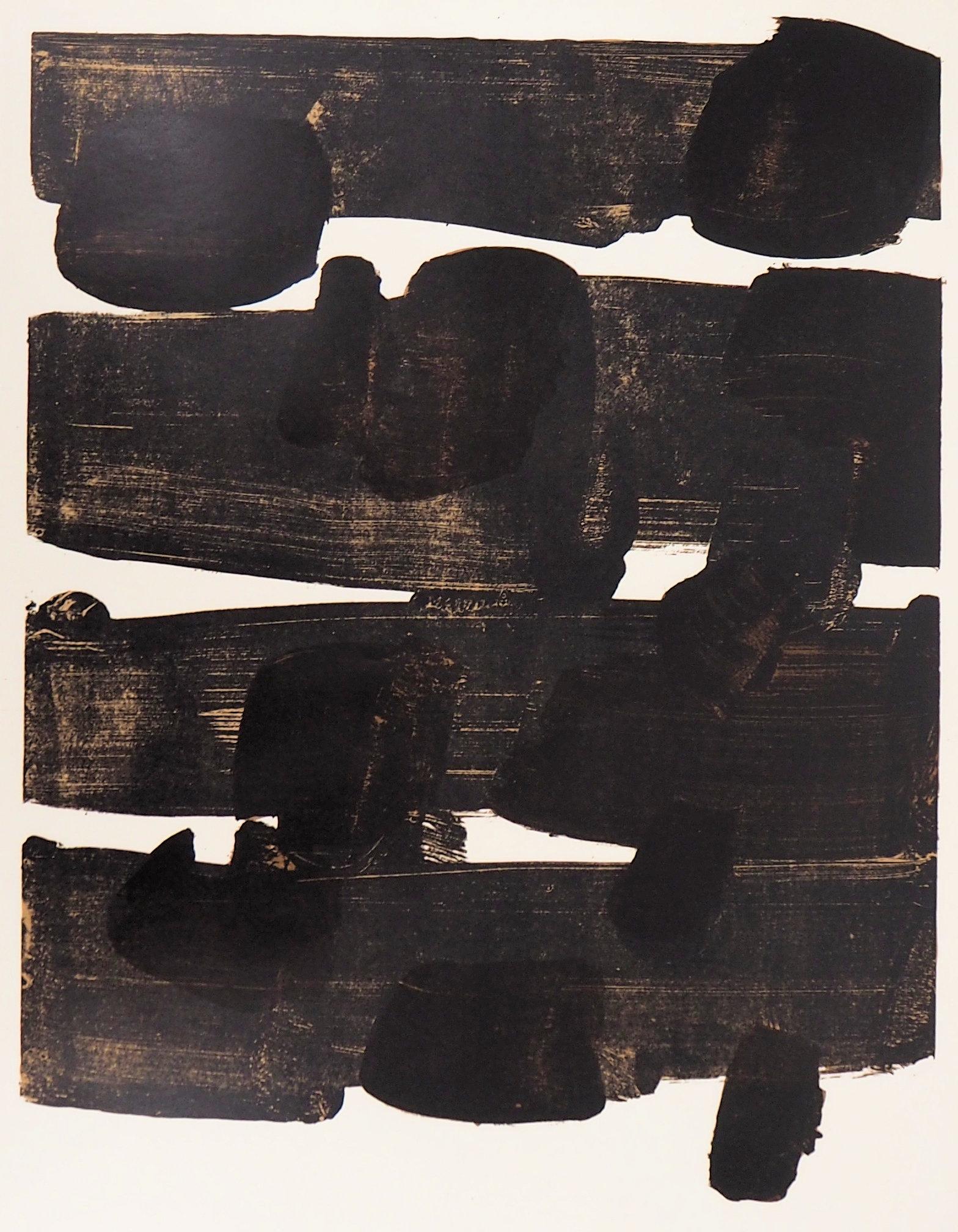Lithograph n° 12 - Original Stone Lithograph - 1964 - Print by Pierre Soulages