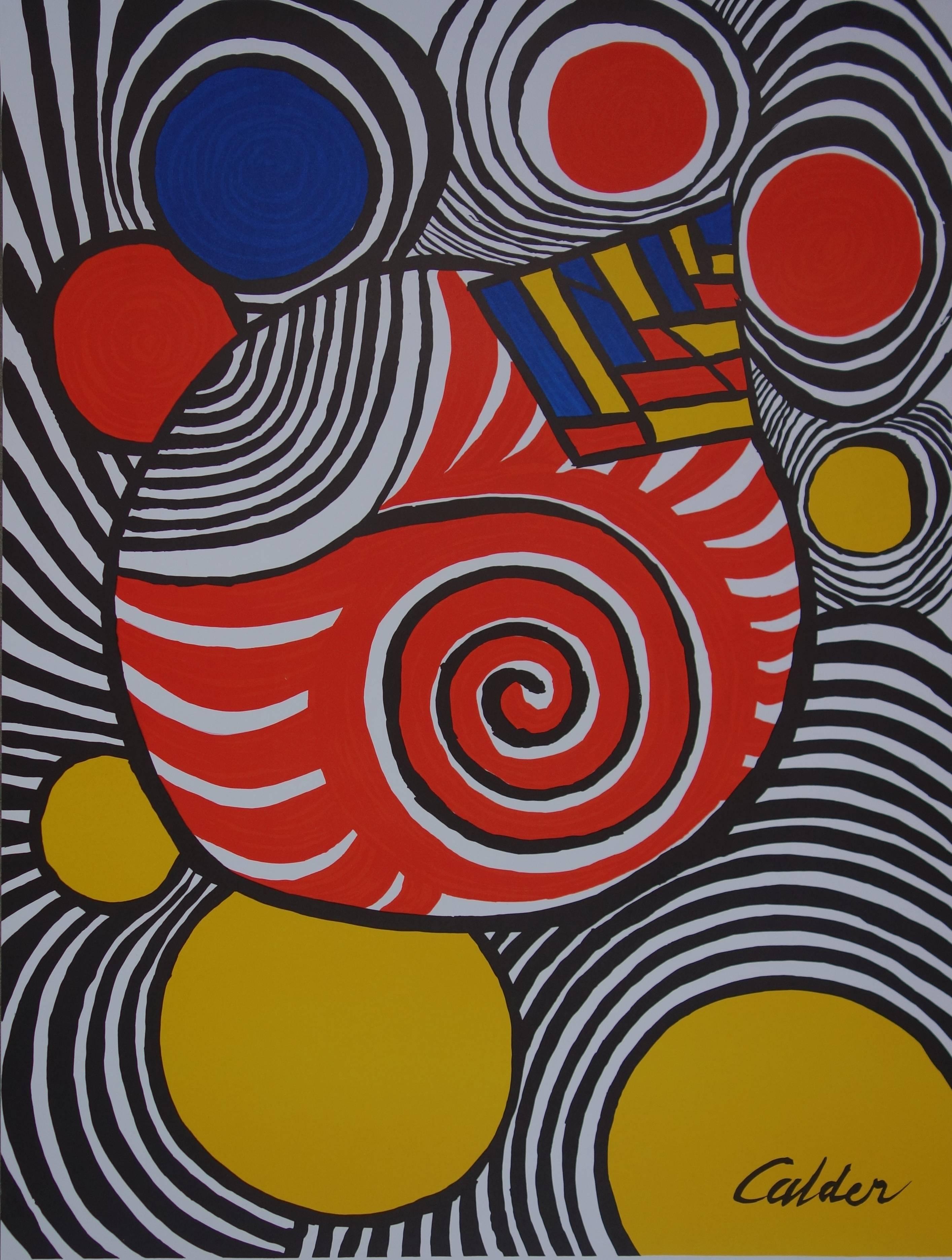 (after) Alexander Calder Abstract Print – Les Travestis du Reel - Lithographienplakat - 1979